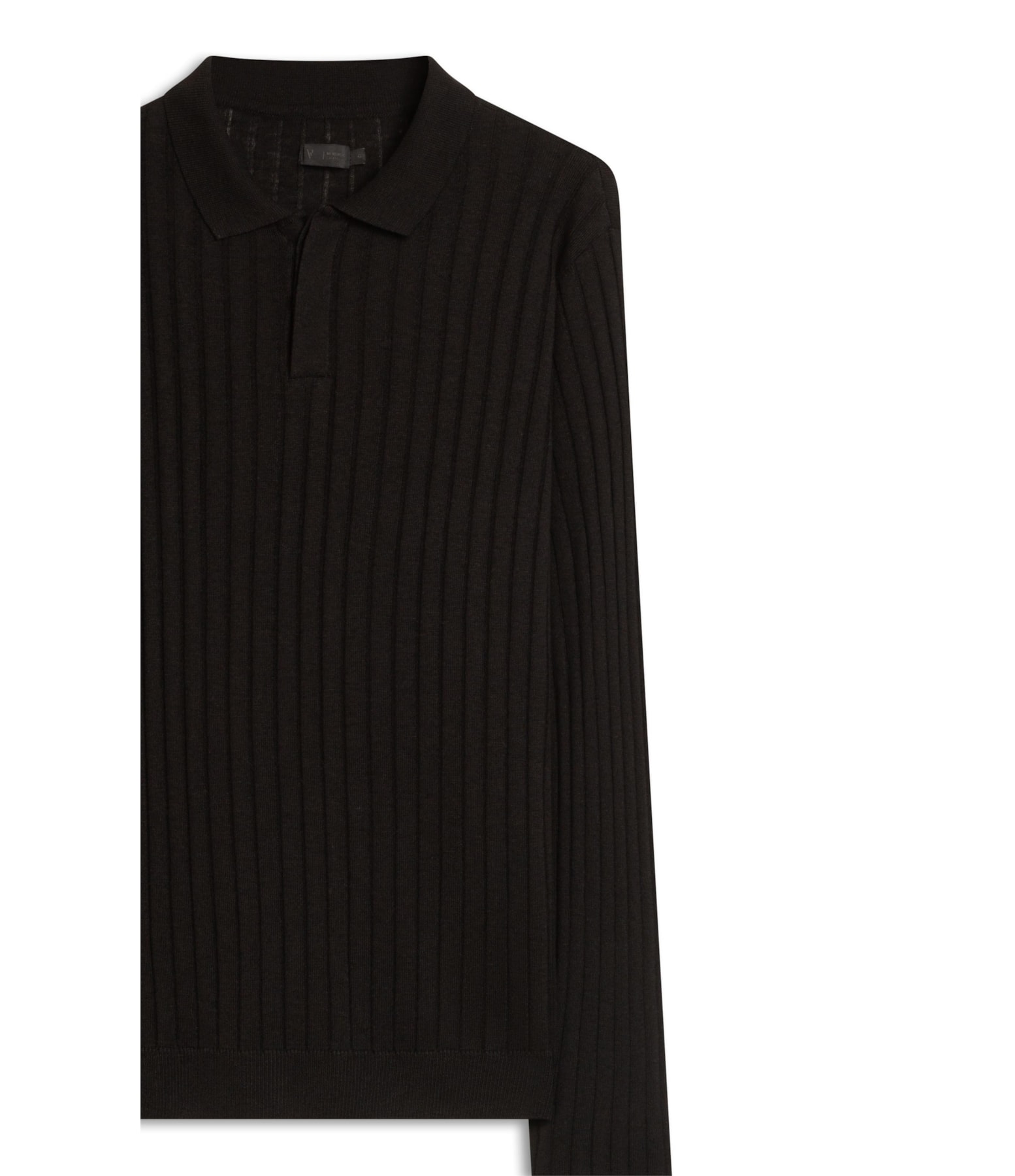 Polo Ml Tricot Canelado Vista Coberta Preto                                   