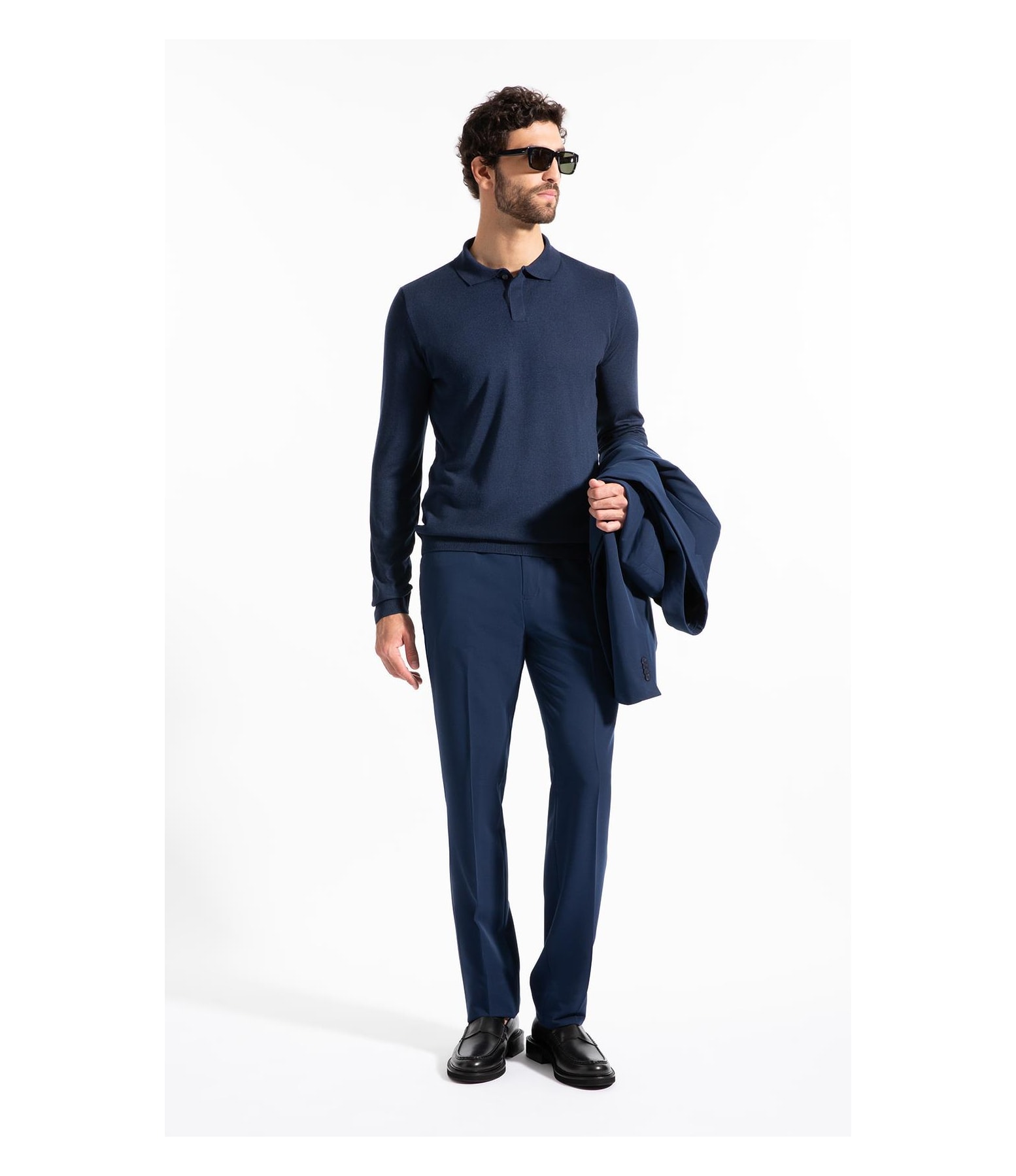 Polo Ml Tricot Vista Embutida Marinho