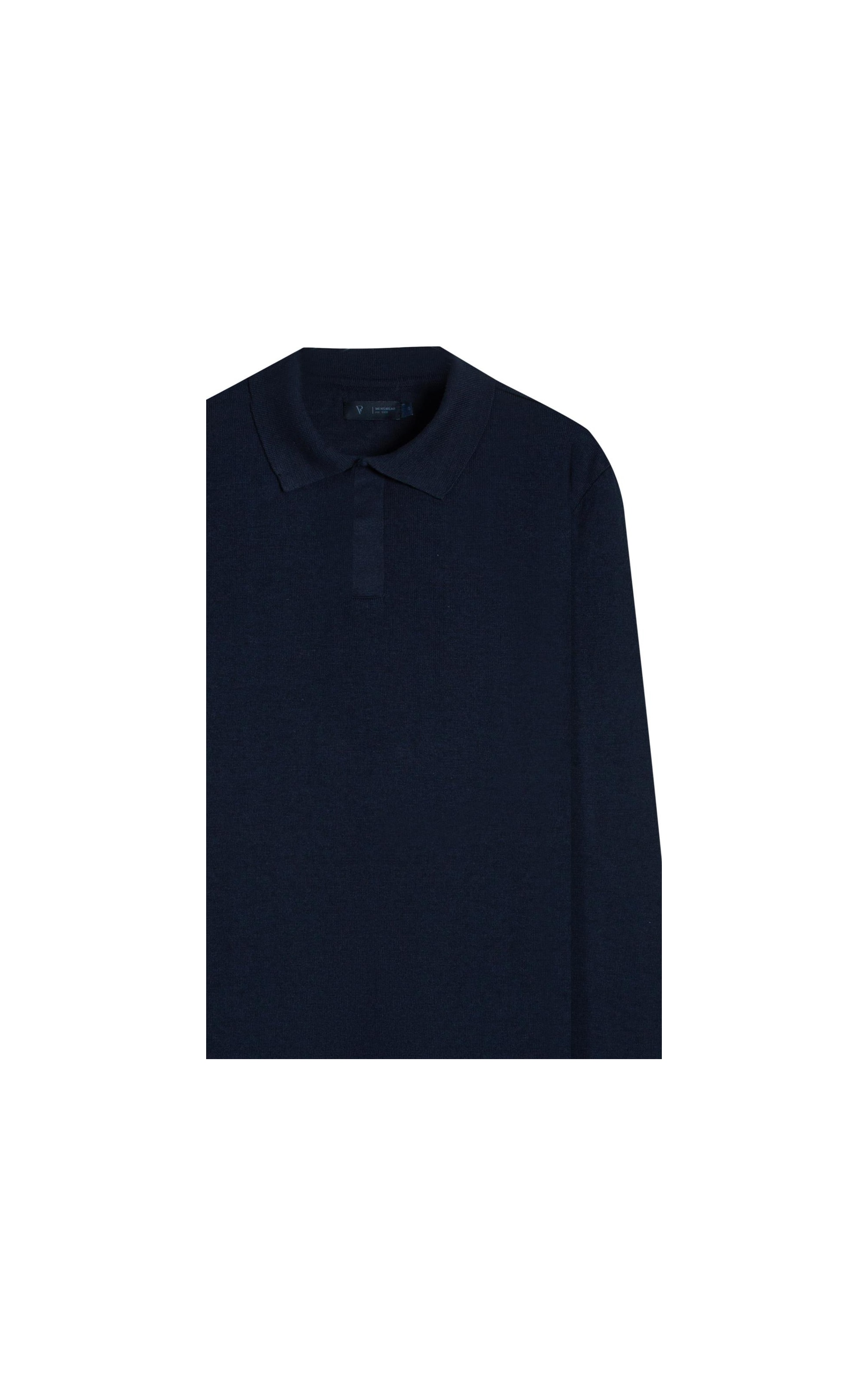 Polo Ml Tricot Vista Embutida Marinho