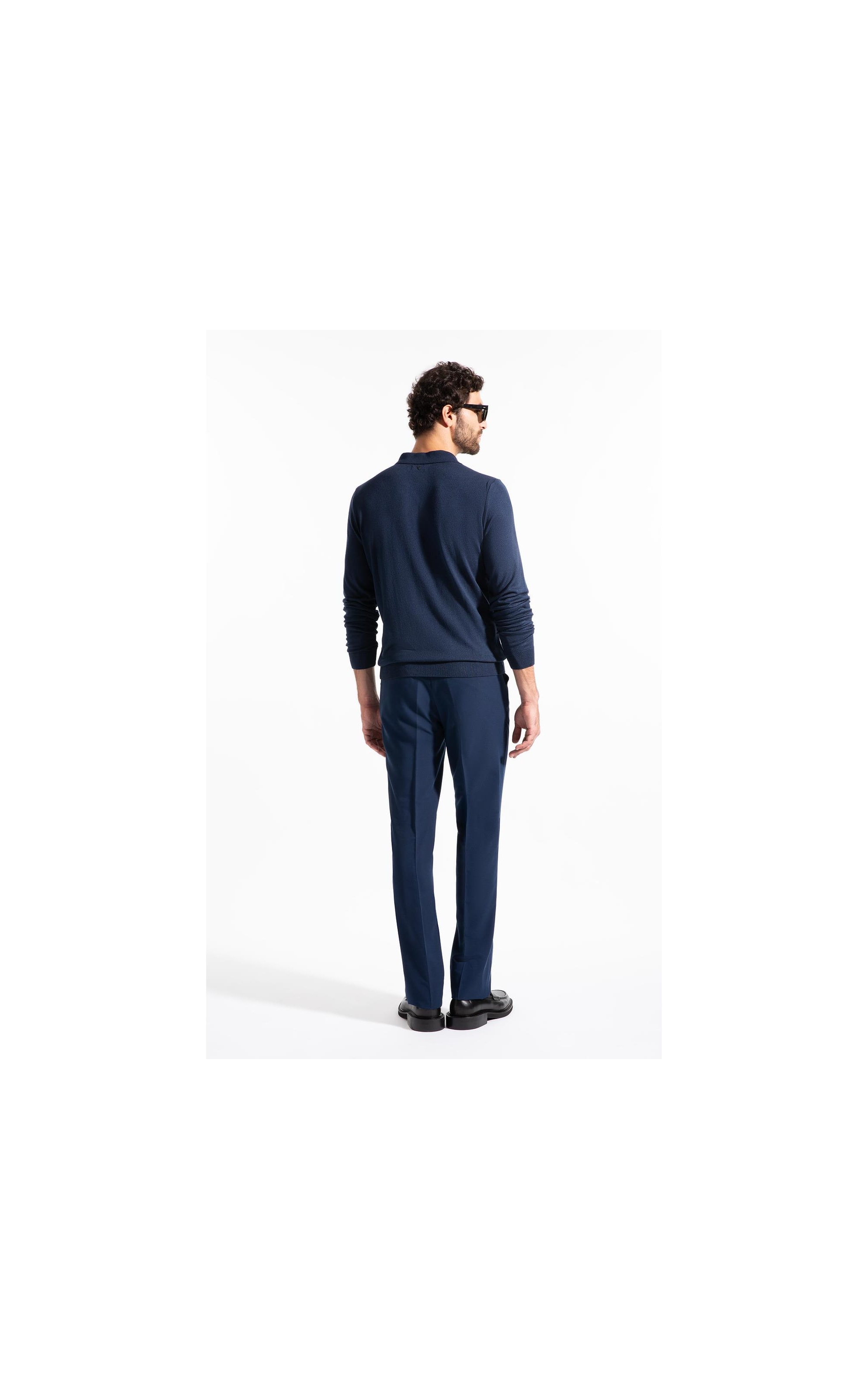 Polo Ml Tricot Vista Embutida Marinho