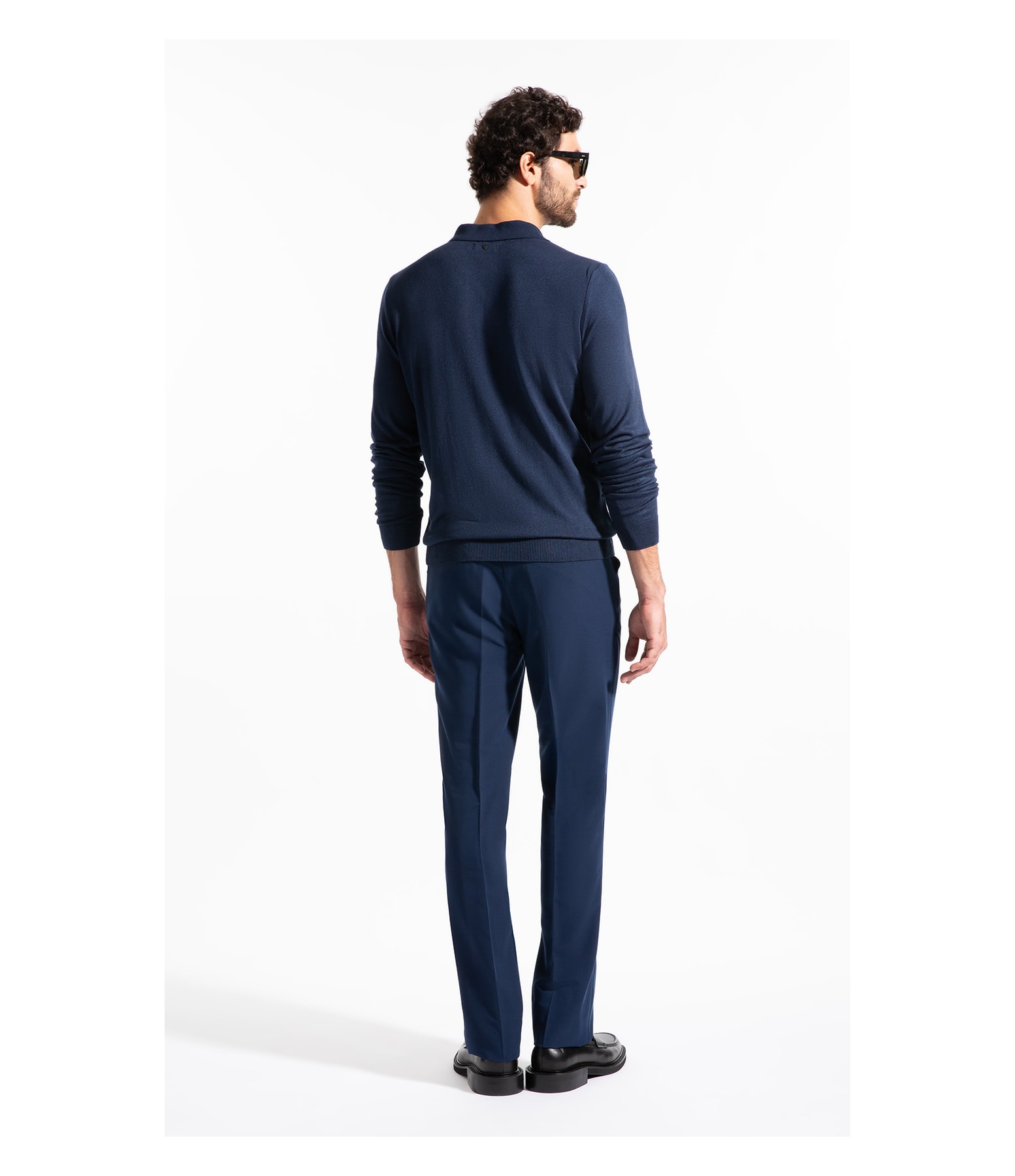 Polo Ml Tricot Vista Embutida Marinho