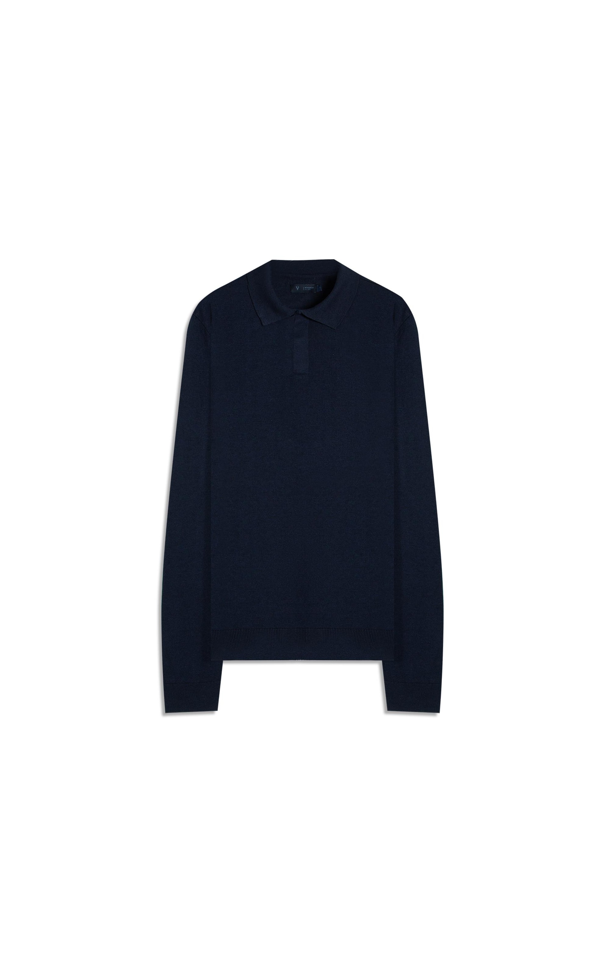 Polo Ml Tricot Vista Embutida Marinho