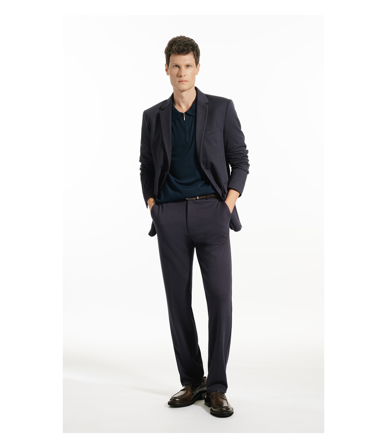Polo Ml Tricot Ziper Politech Dark Navy