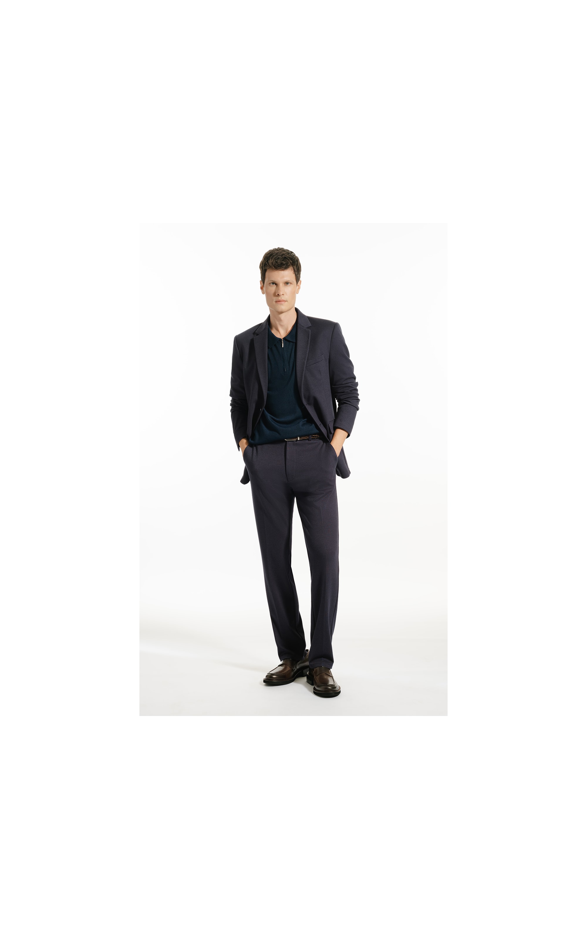 Polo Ml Tricot Ziper Politech Dark Navy