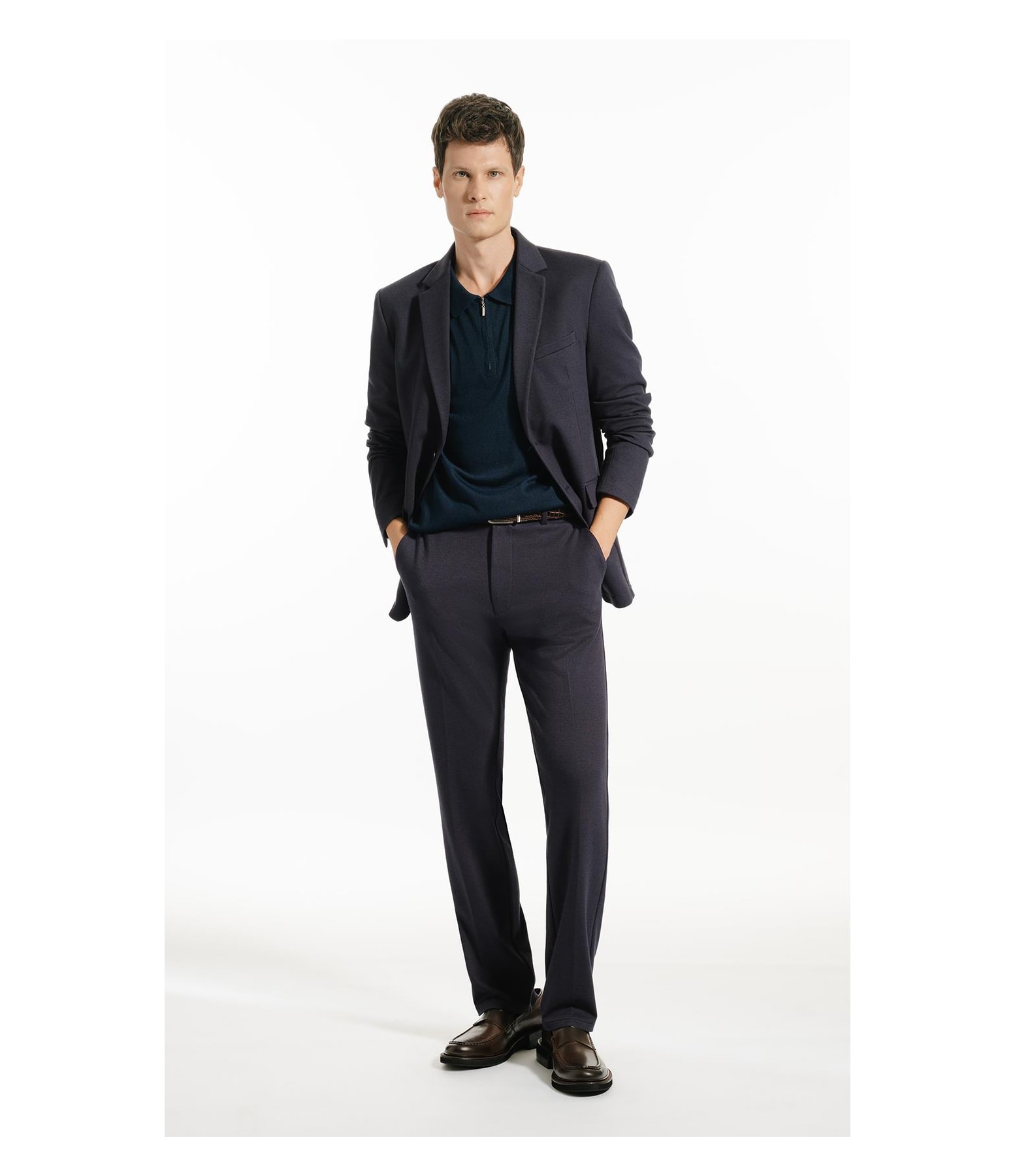 Polo Ml Tricot Ziper Politech Dark Navy