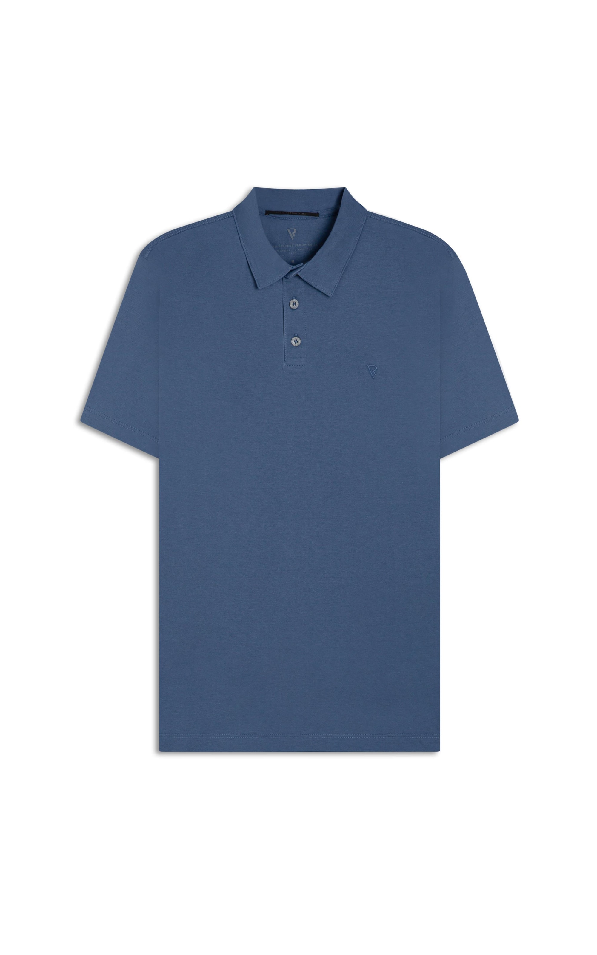 Polo Pima Básica Azul Seco