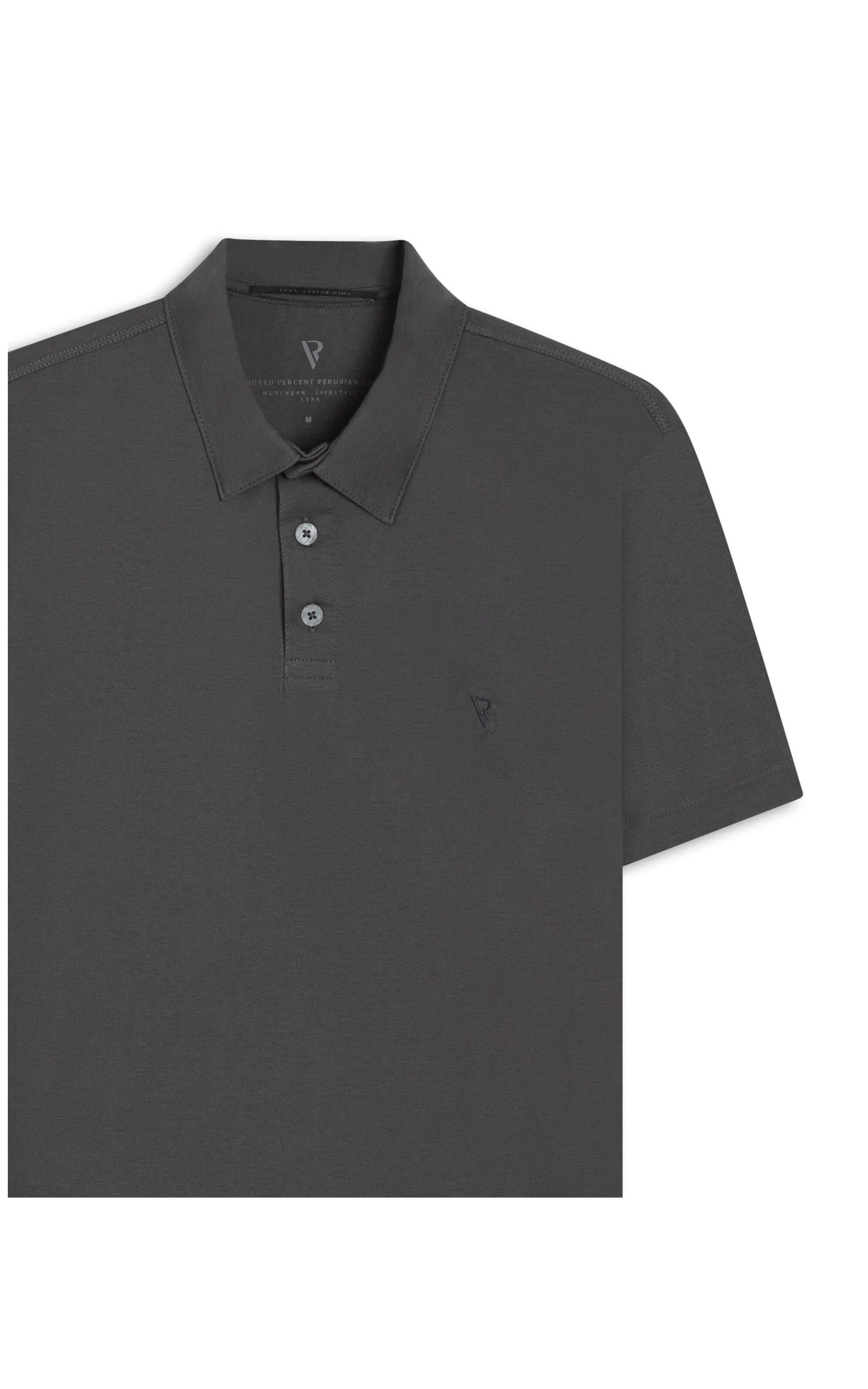 Polo Pima Básica Chumbo