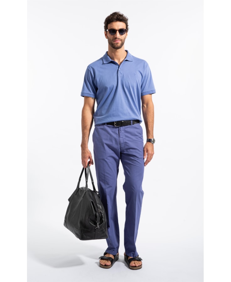 Polo Pima Cotton Azul Jeans