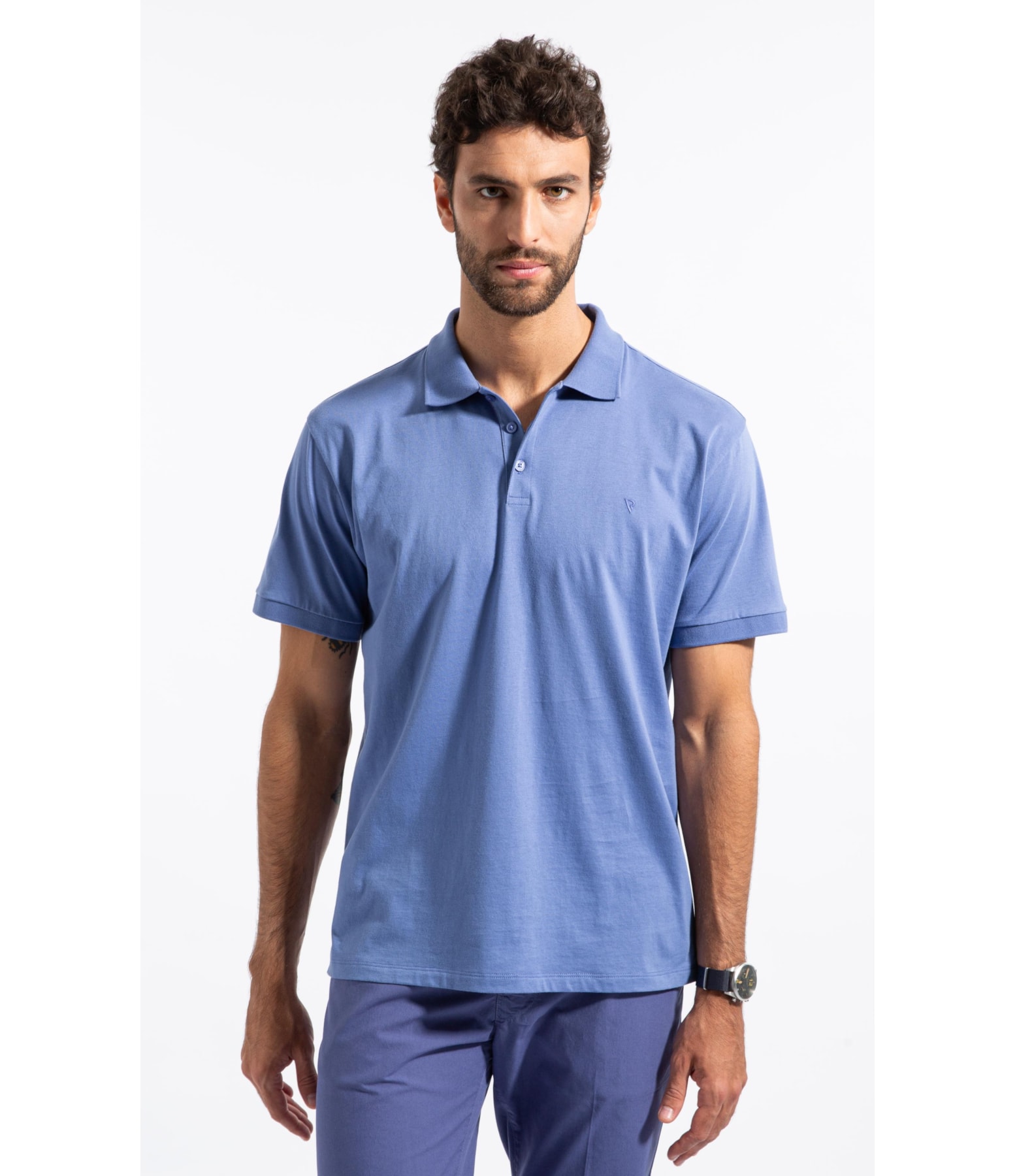 Polo Pima Cotton Azul Jeans