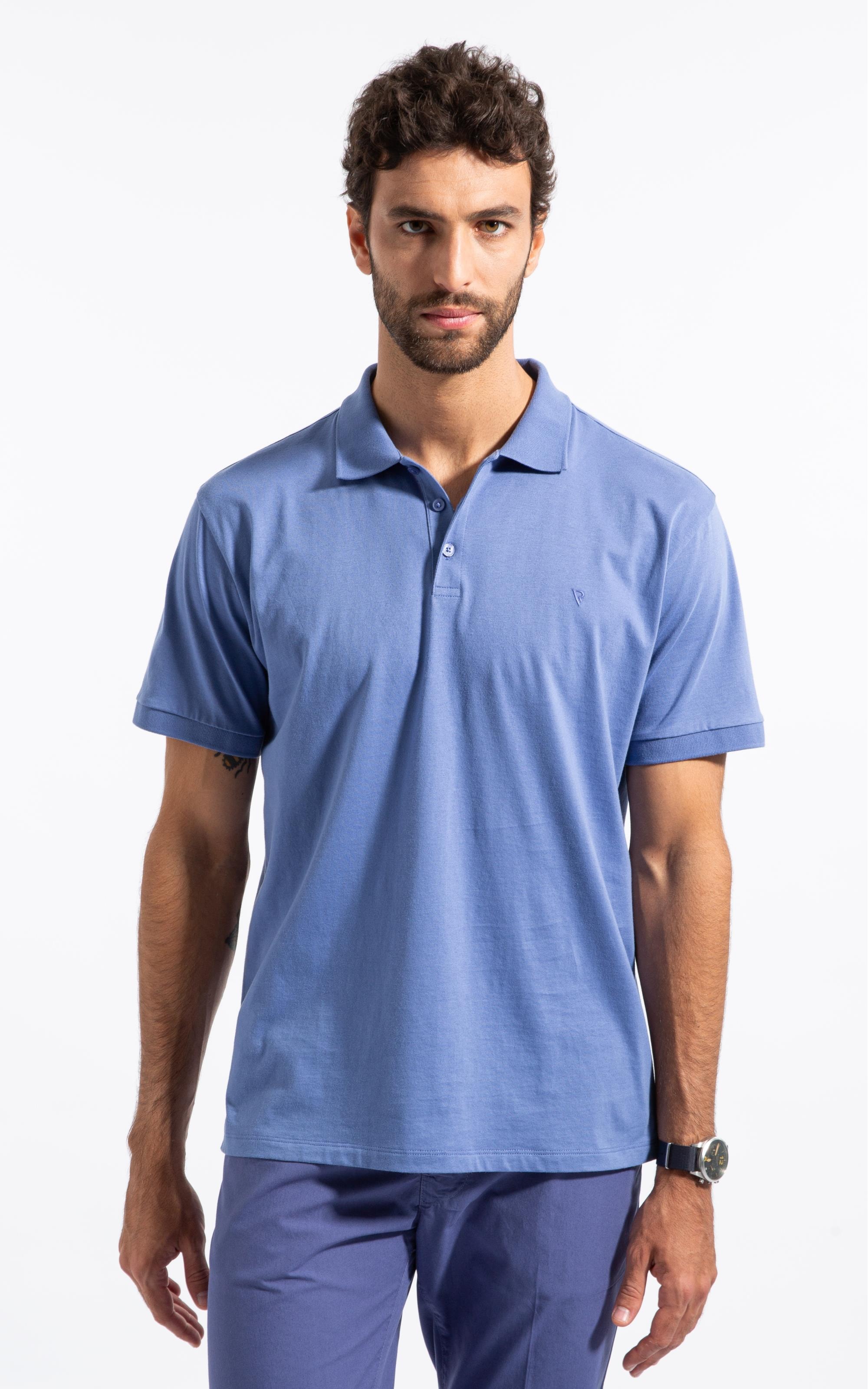 Polo Pima Cotton Azul Jeans