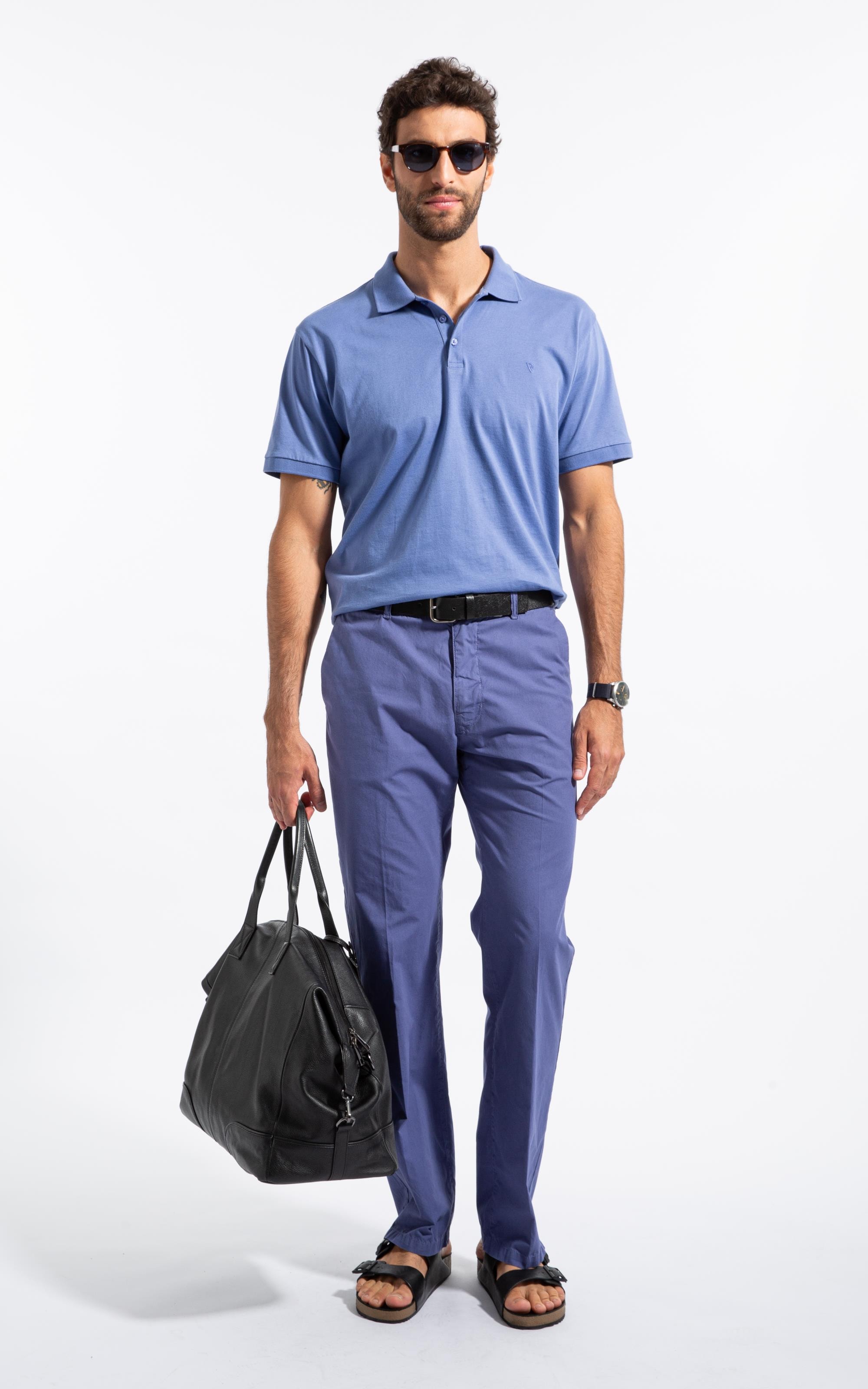 Polo Pima Cotton Azul Jeans