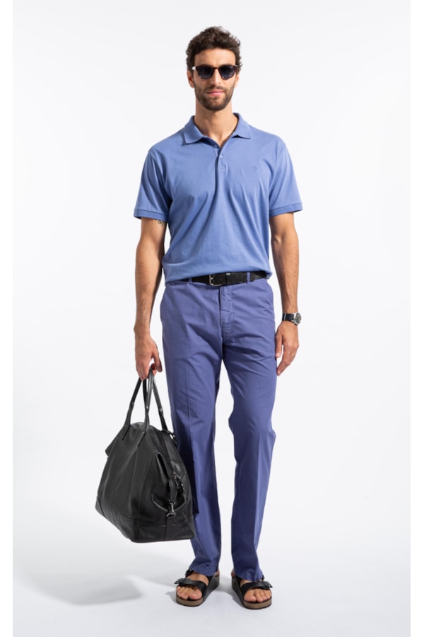 Polo Pima Cotton Azul Jeans