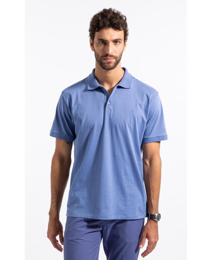 Polo Pima Cotton Azul Jeans