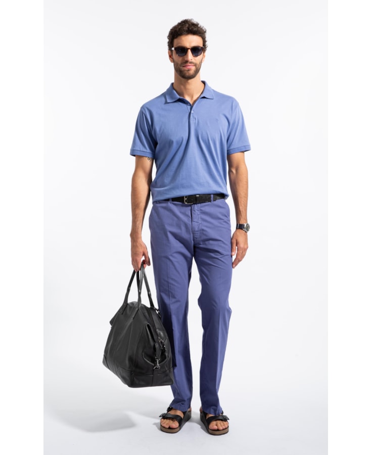 Polo Pima Cotton Azul Jeans