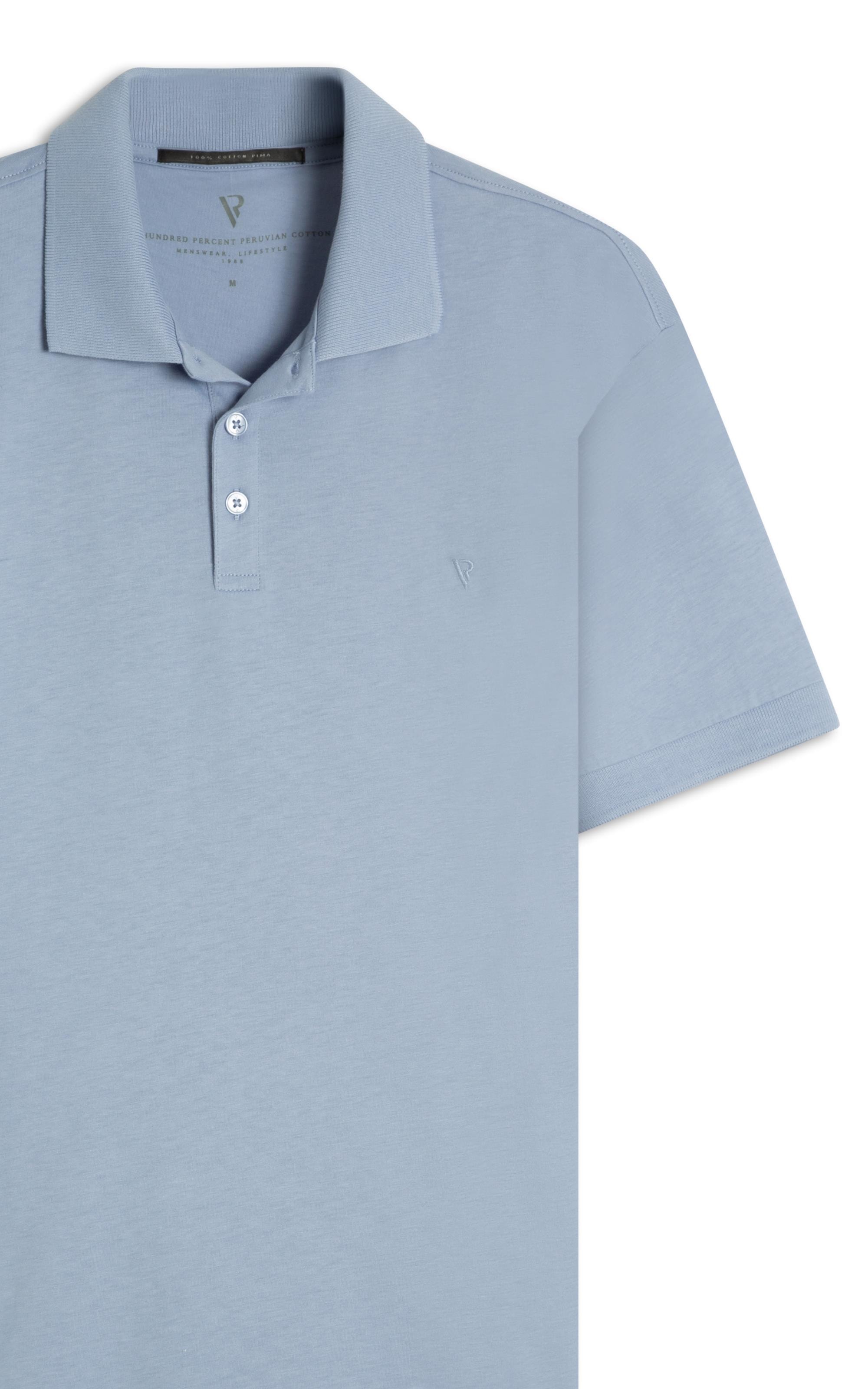 Polo Pima Cotton Azul Pervante