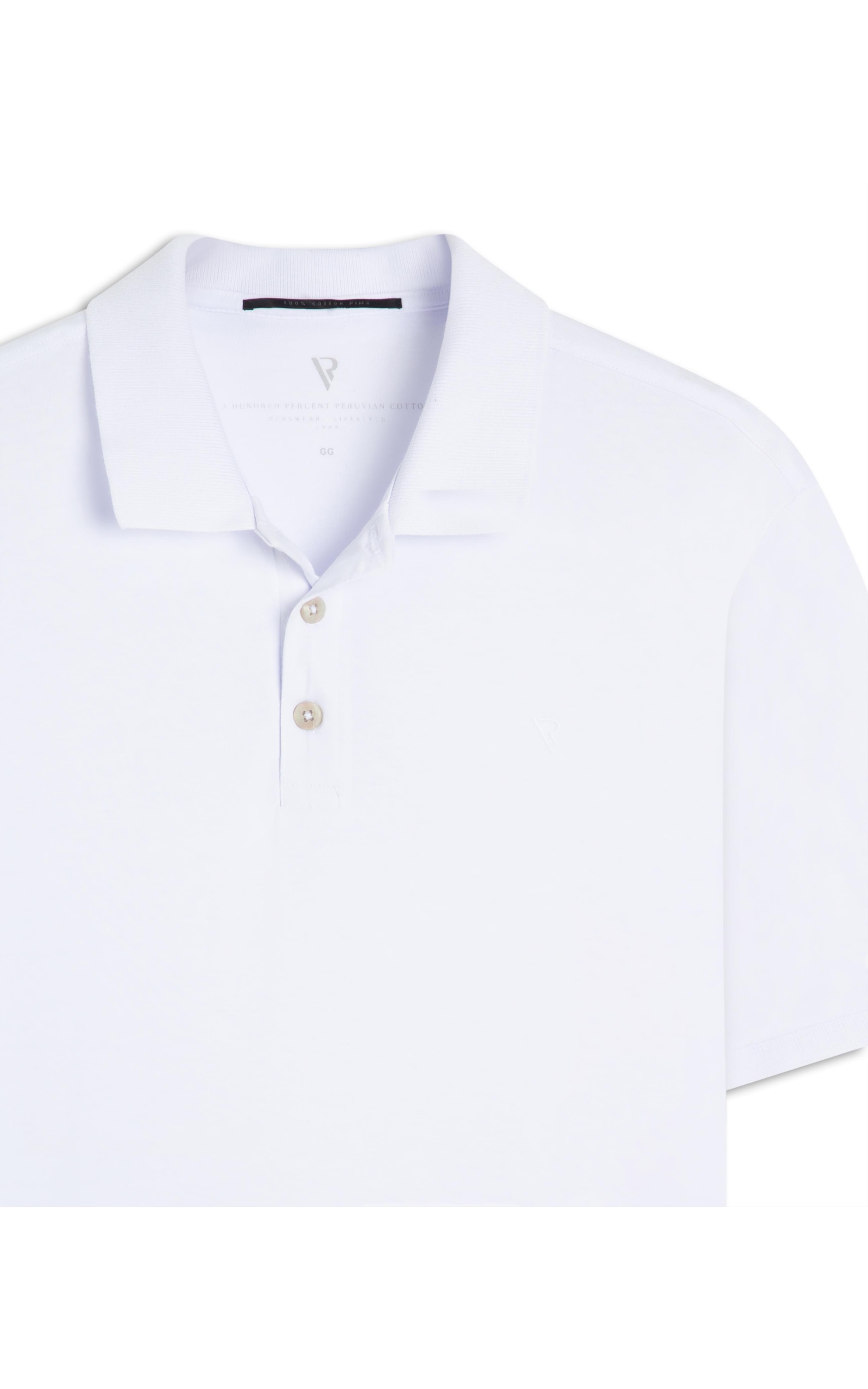 Polo Pima Gola Retilínea Branco