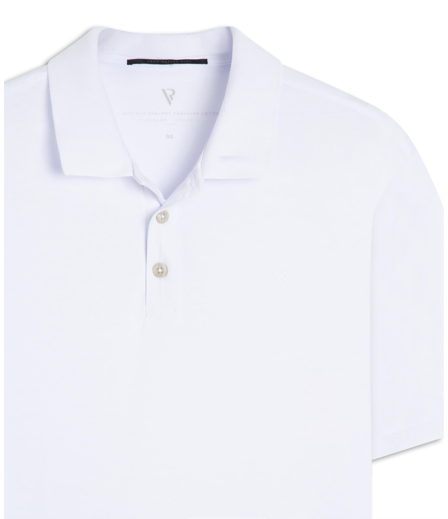 Polo Pima Gola Retilínea  Branco