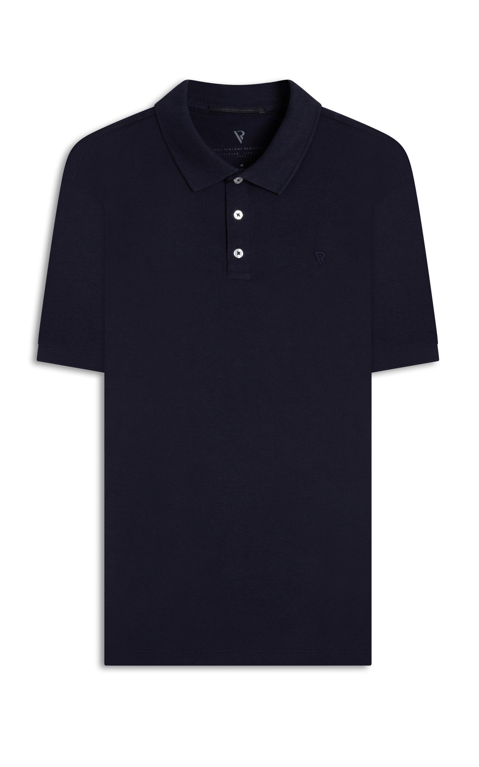 Polo Pima Gola Retilínea Dark Navy