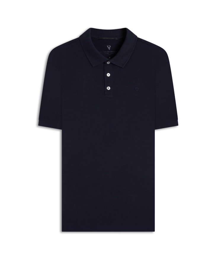 Polo Pima Gola Retilínea Dark Navy