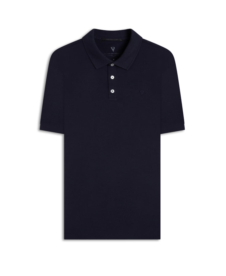 Polo Pima Gola Retilínea Dark Navy
