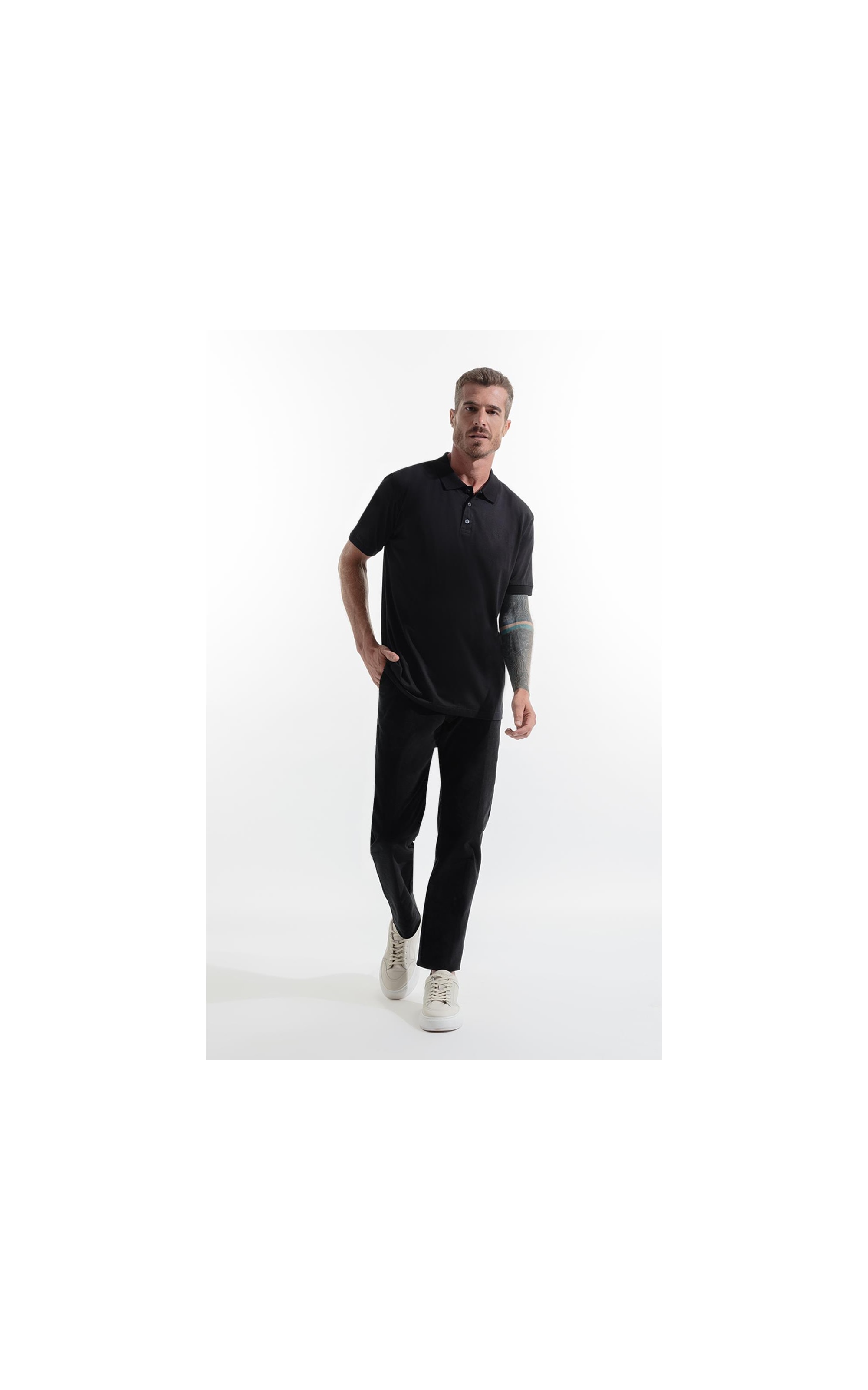Polo Pima Gola Retilínea Preto