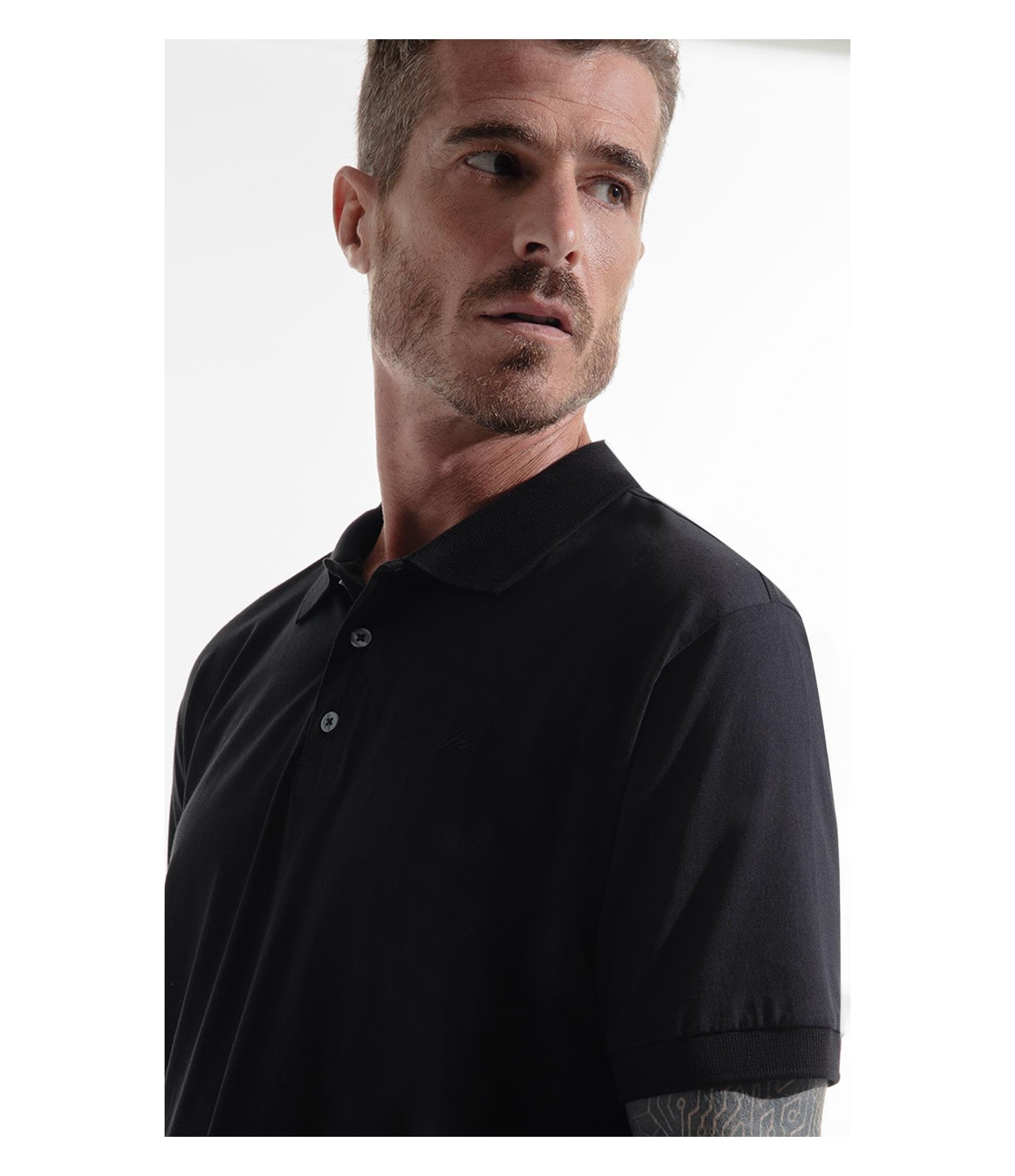 Polo Pima Gola Retilínea Preto