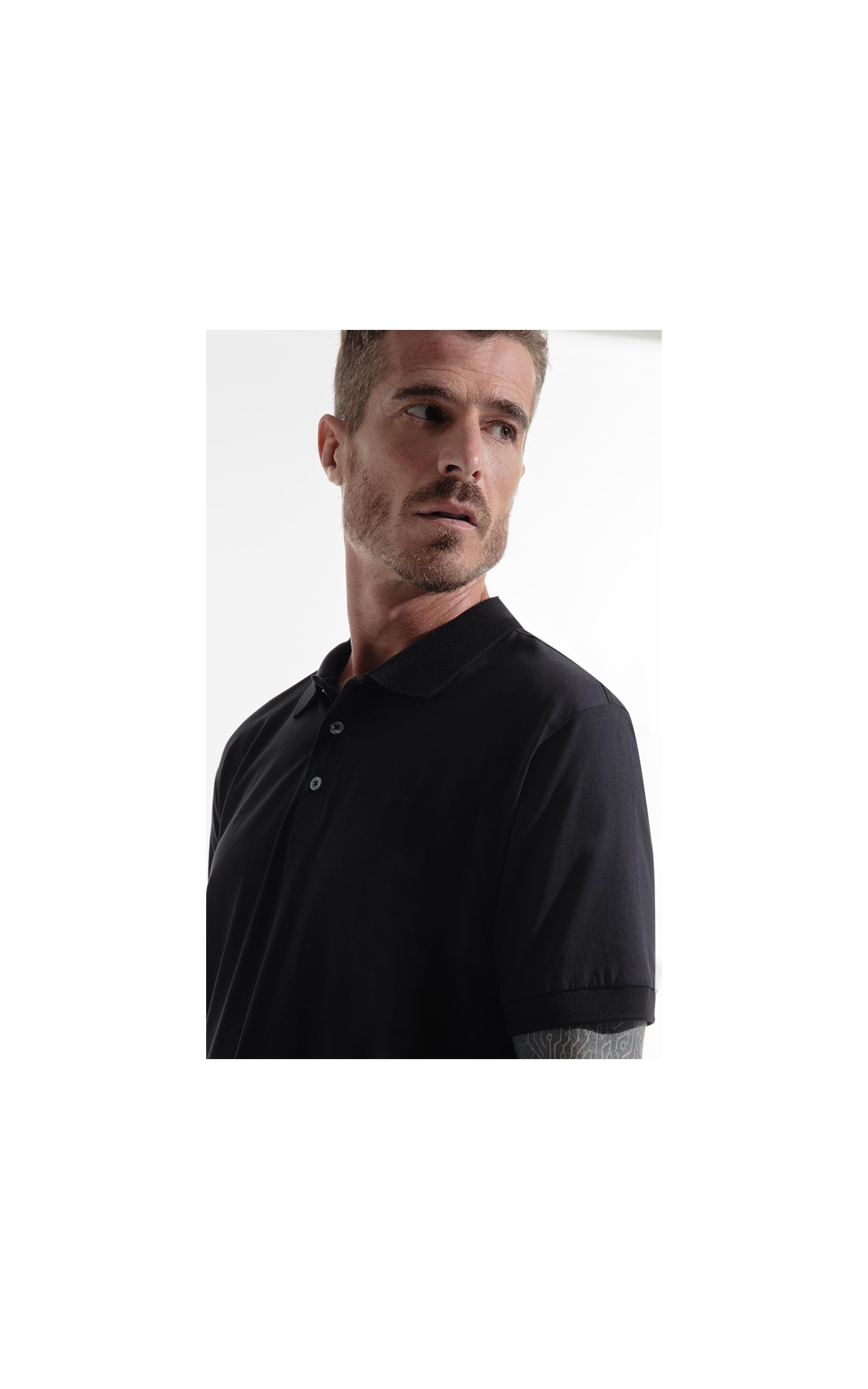 Polo Pima Gola Retilínea Preto