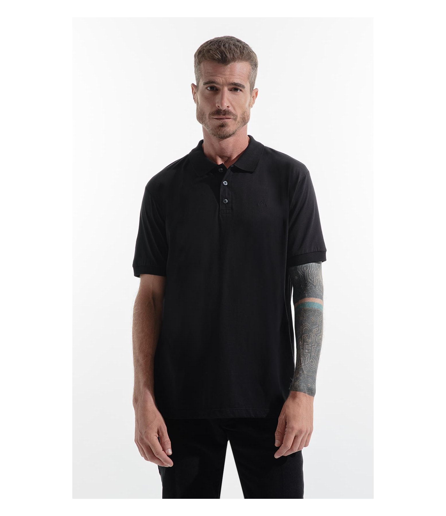 Polo Pima Gola Retilínea Preto