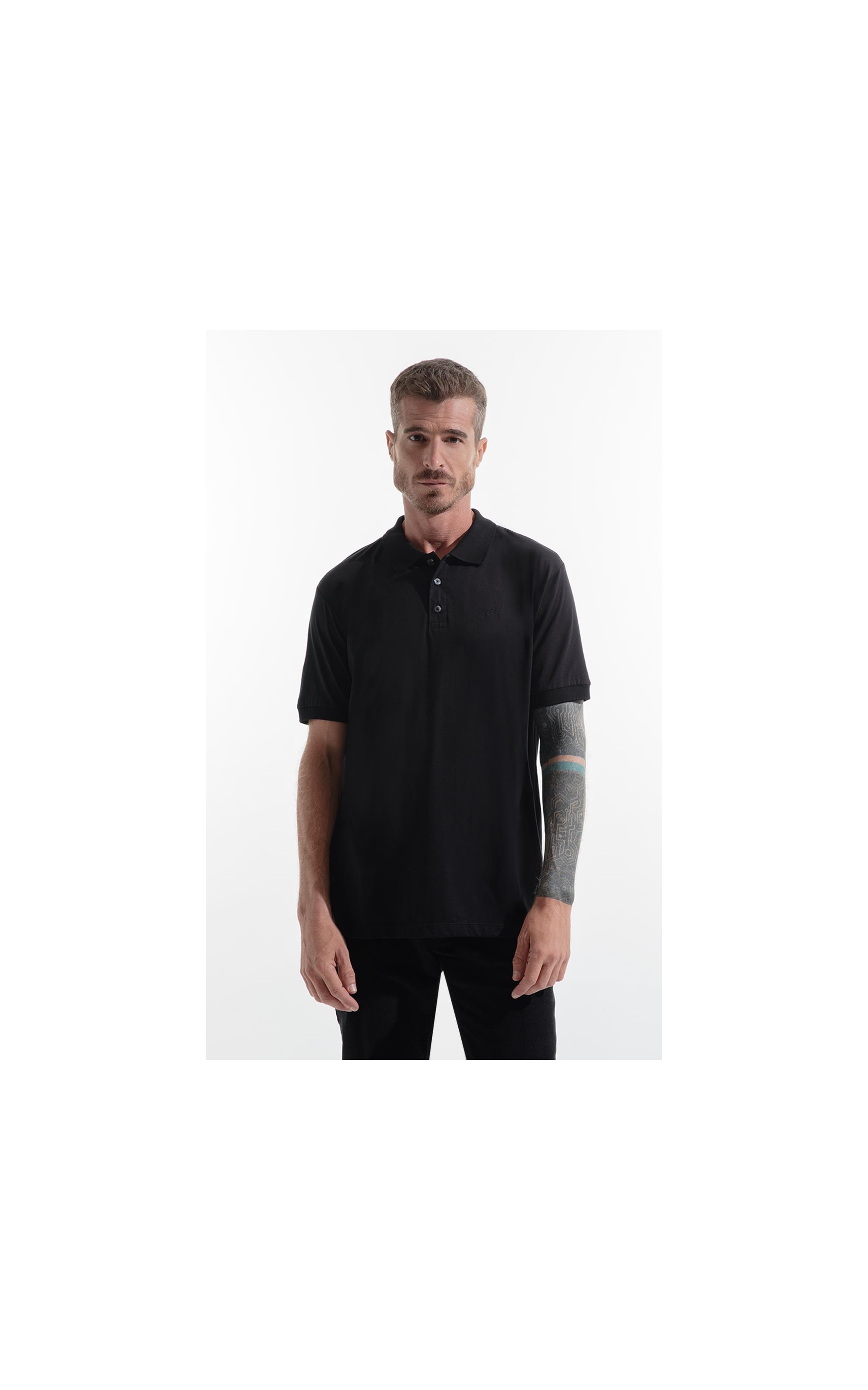 Polo Pima Gola Retilínea Preto