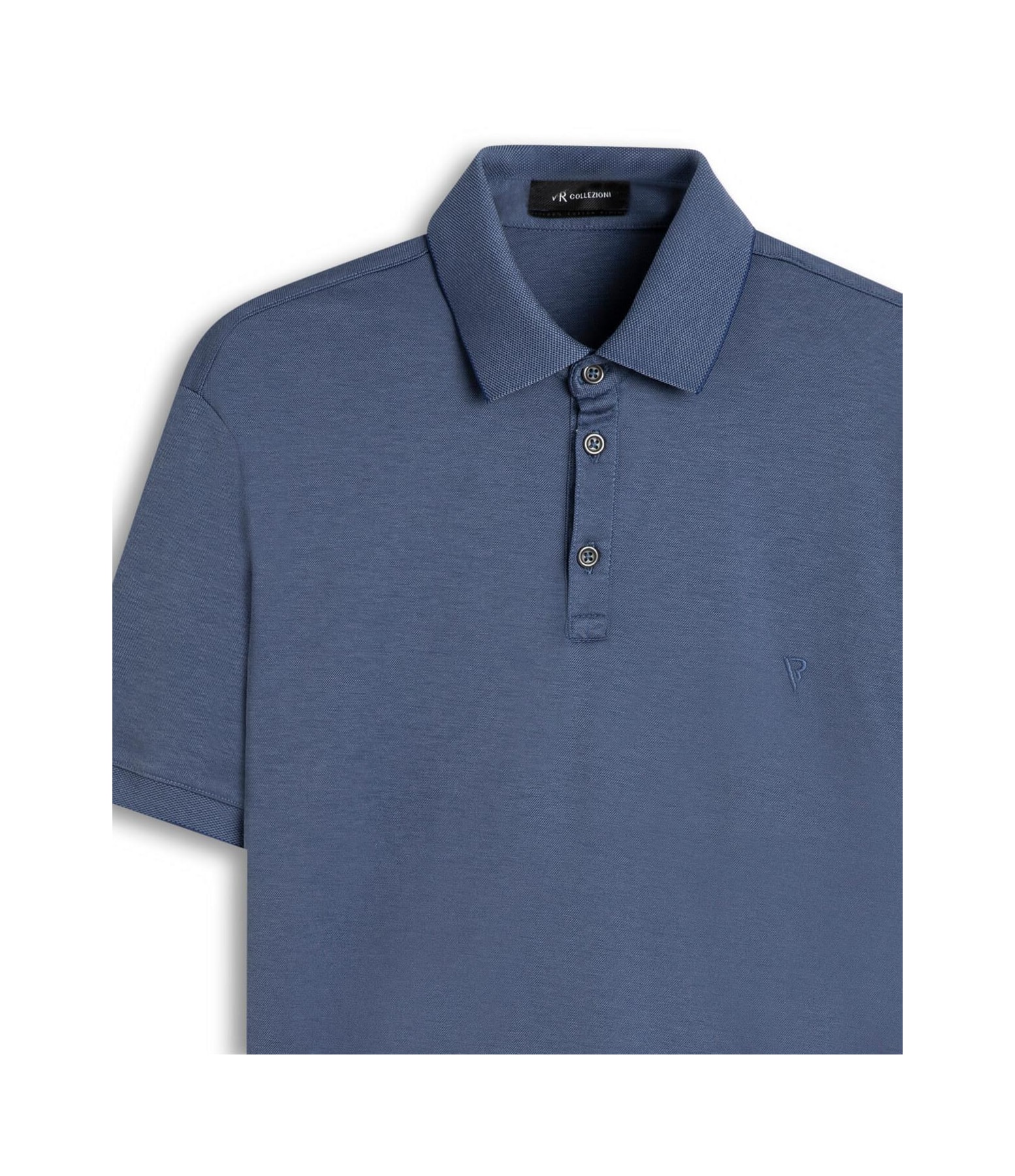 Polo Pima Interlock Azul Médio