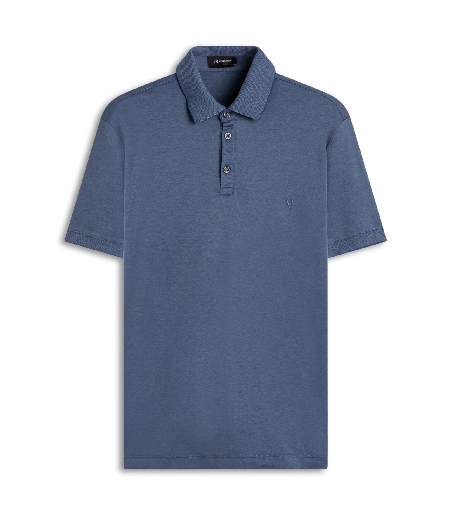 Polo Pima Interlock Azul Médio