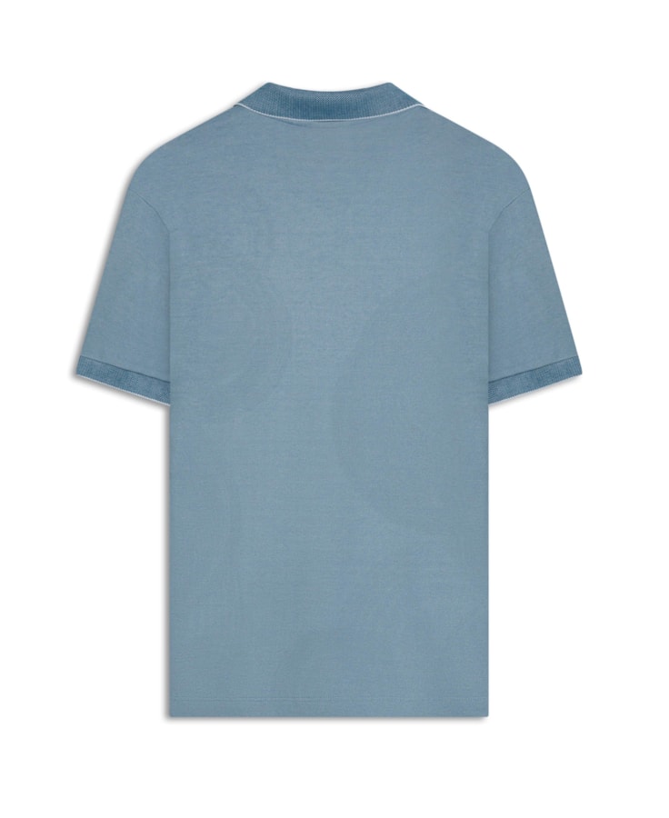Polo Pima Interlock Azul Seco