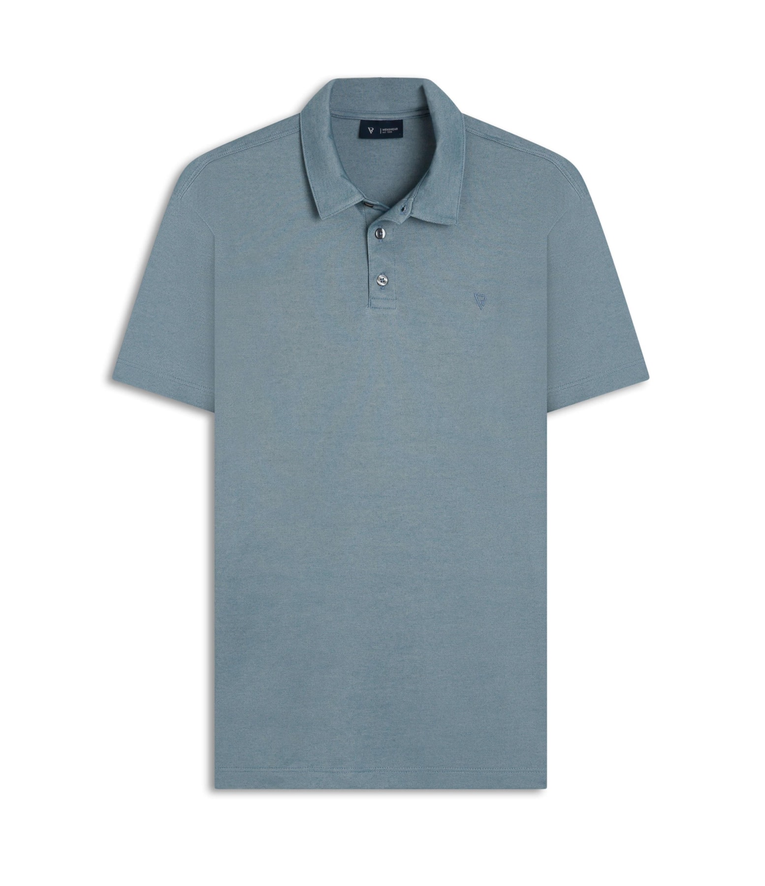 Polo Pima Interlock Azul Seco