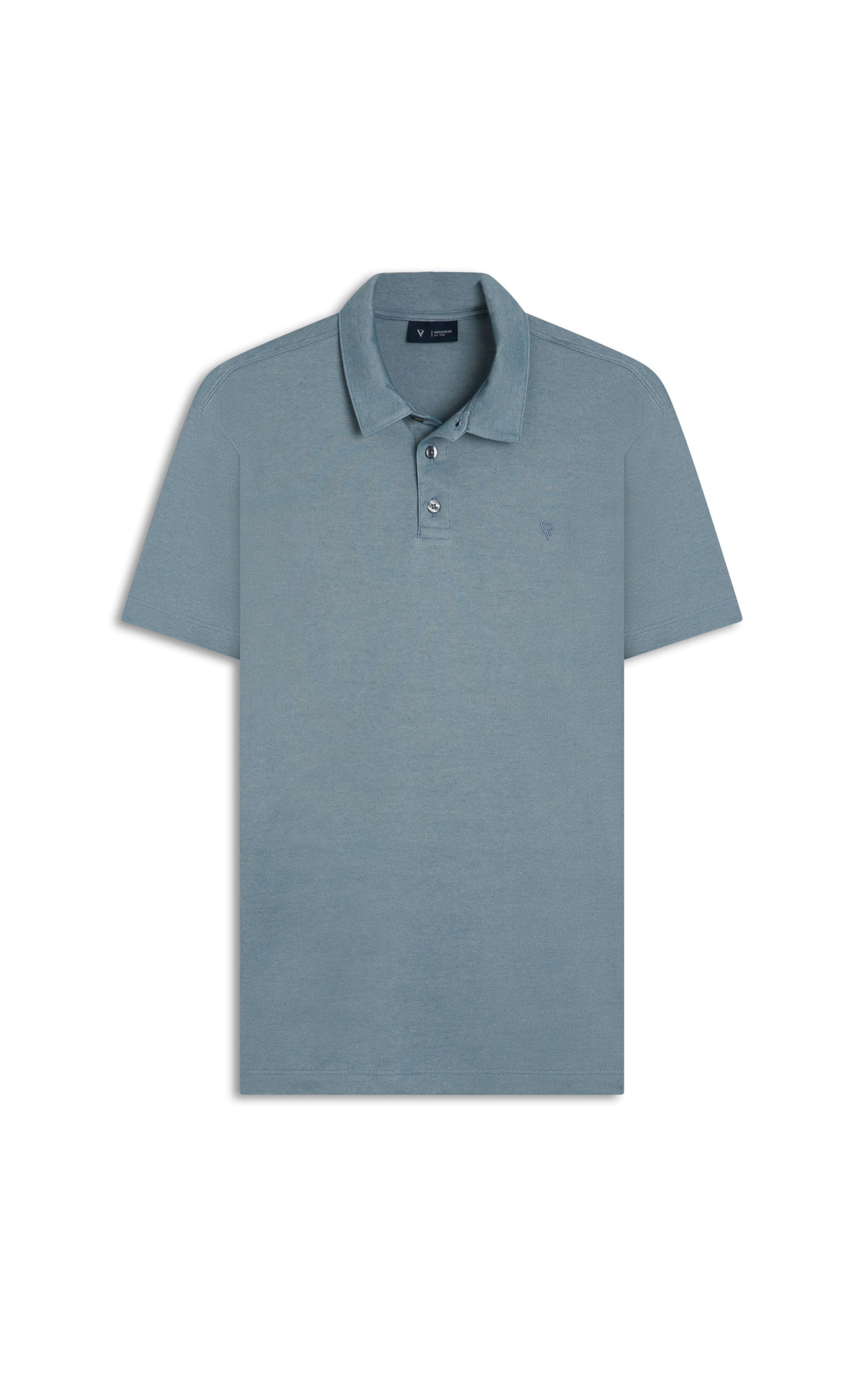 Polo Pima Interlock Azul Seco