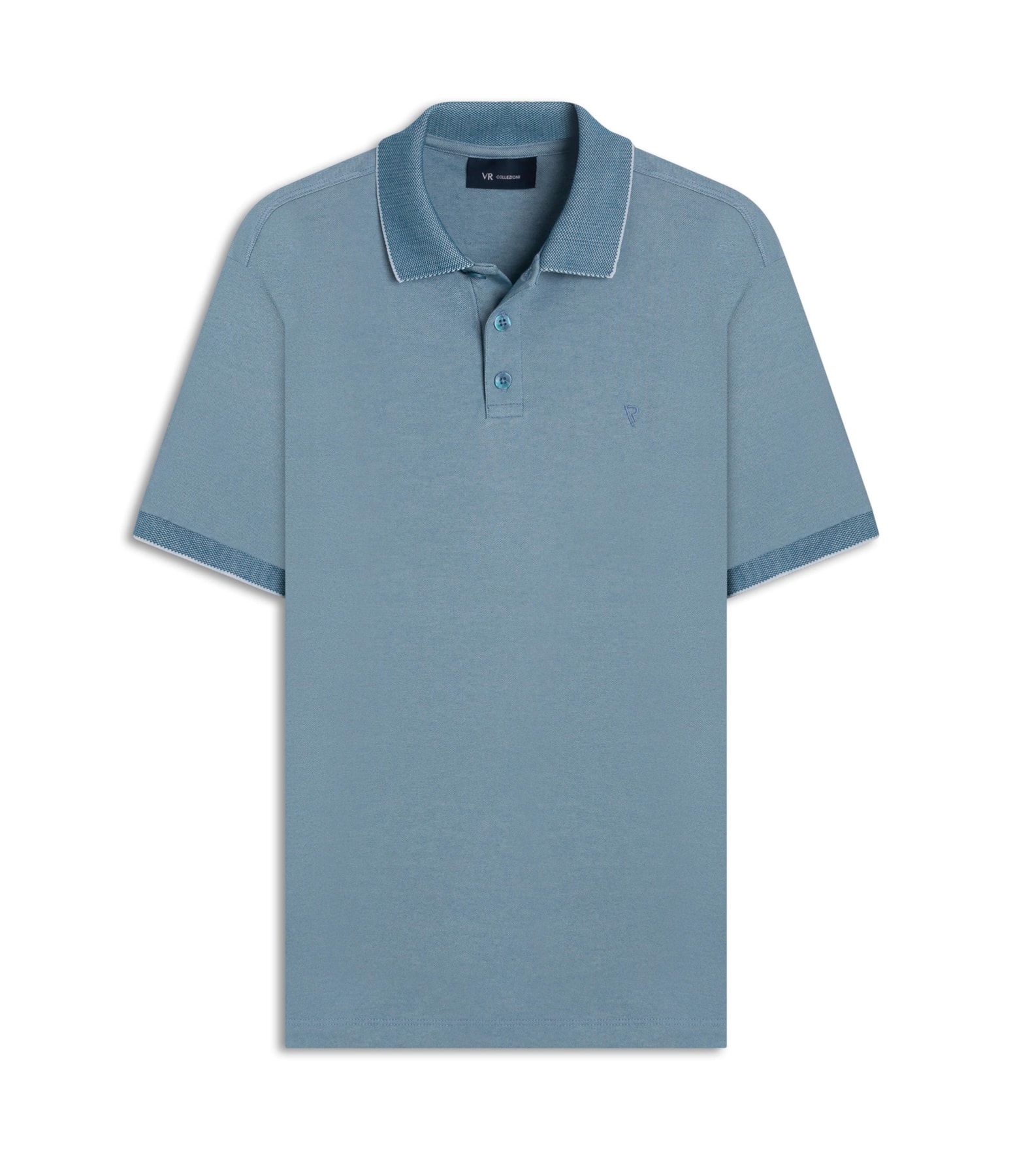Polo Pima Interlock Azul Seco