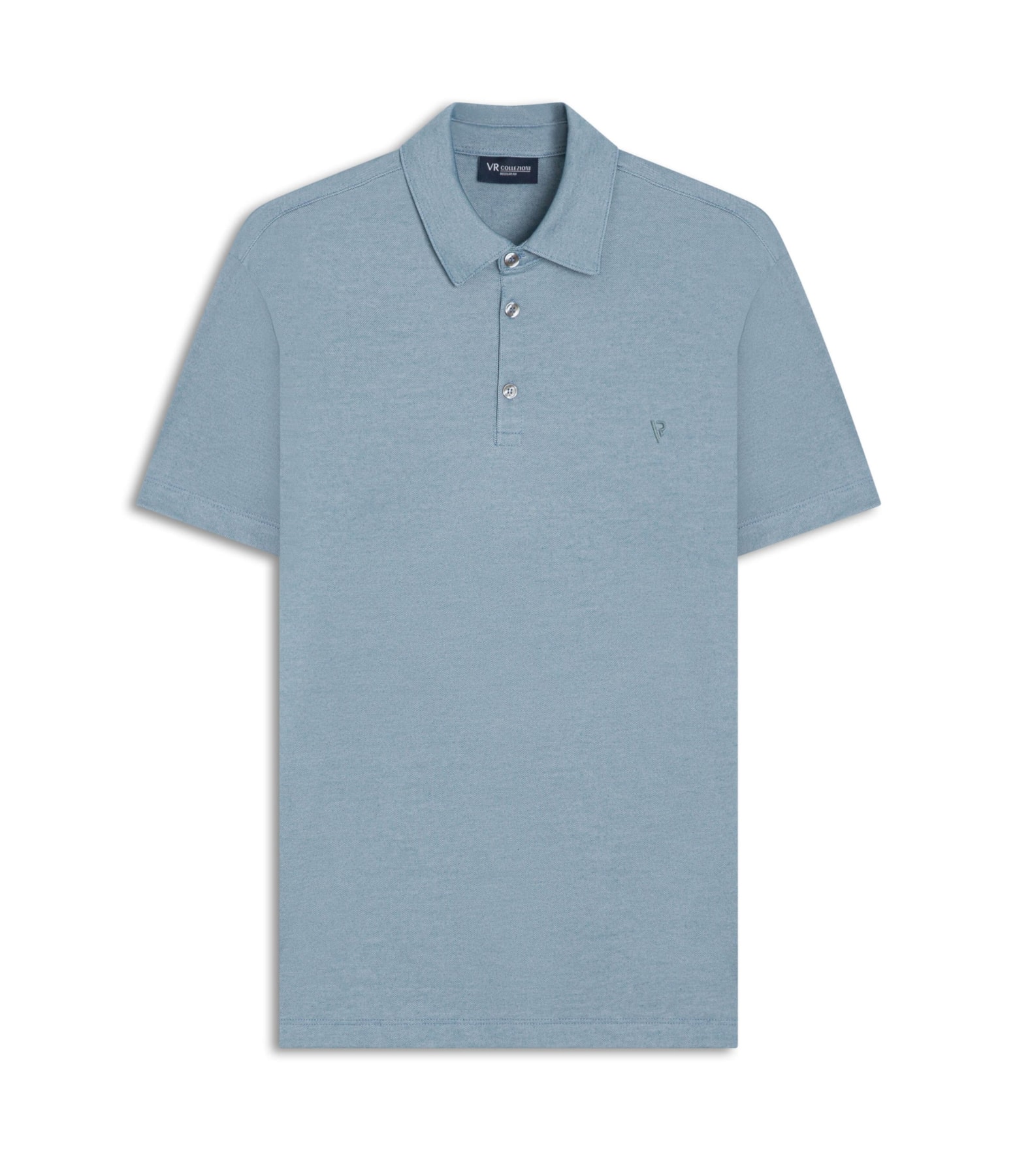 Polo Pima Interlock Azul Seco