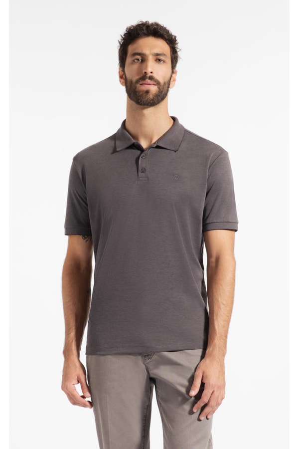 Polo Pima Interlock Chumbo