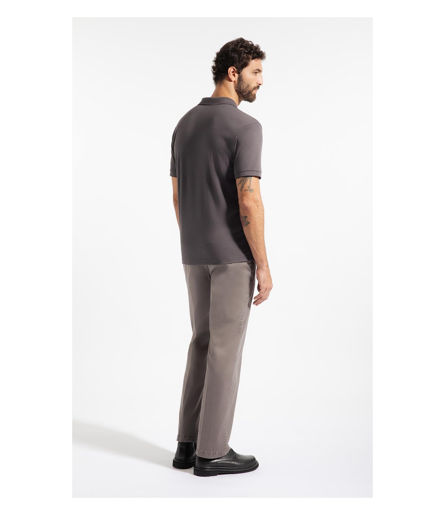 Polo Pima Interlock Chumbo