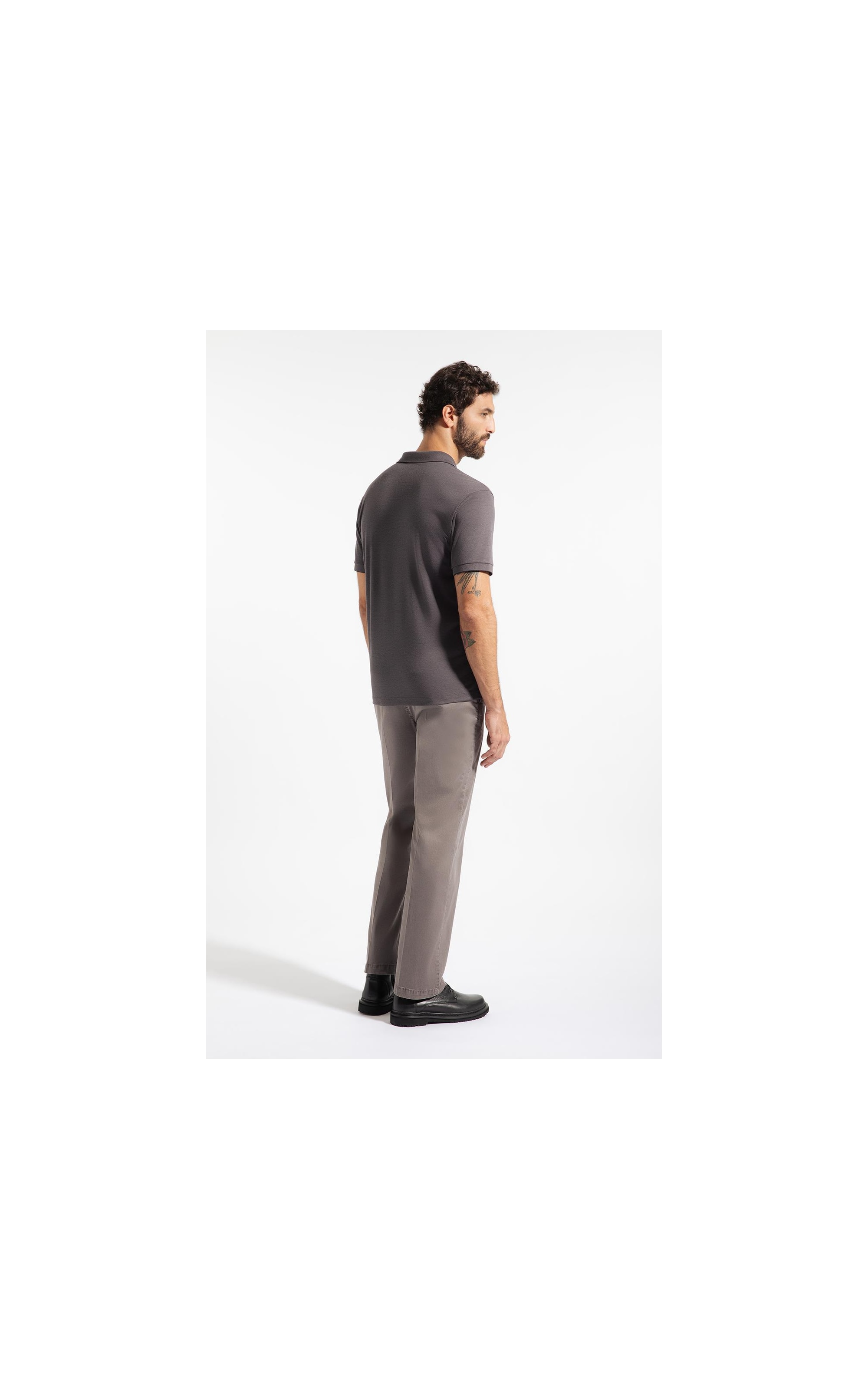 Polo Pima Interlock Chumbo