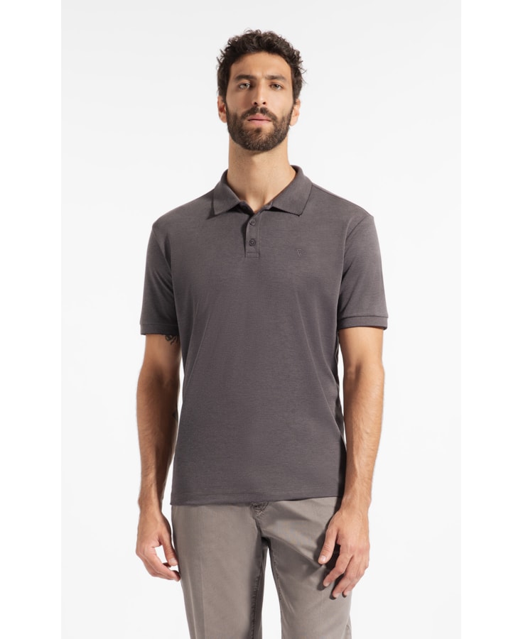 Polo Pima Interlock Chumbo