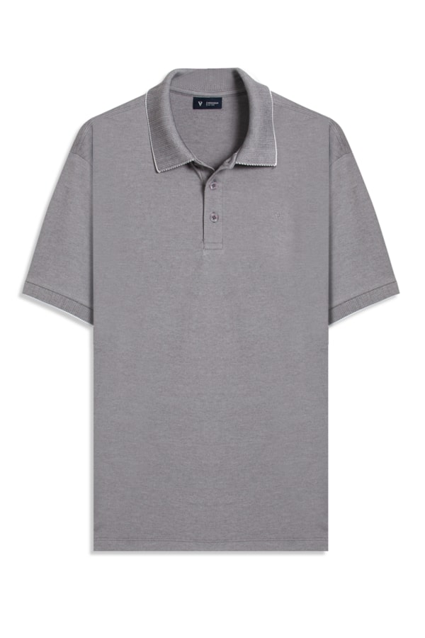 Polo Pima Interlock Cinza