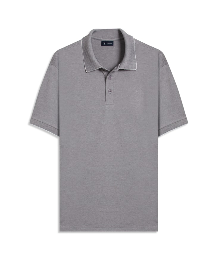 Polo Pima Interlock Cinza