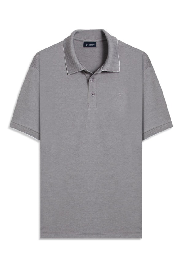 Polo Pima Interlock Cinza