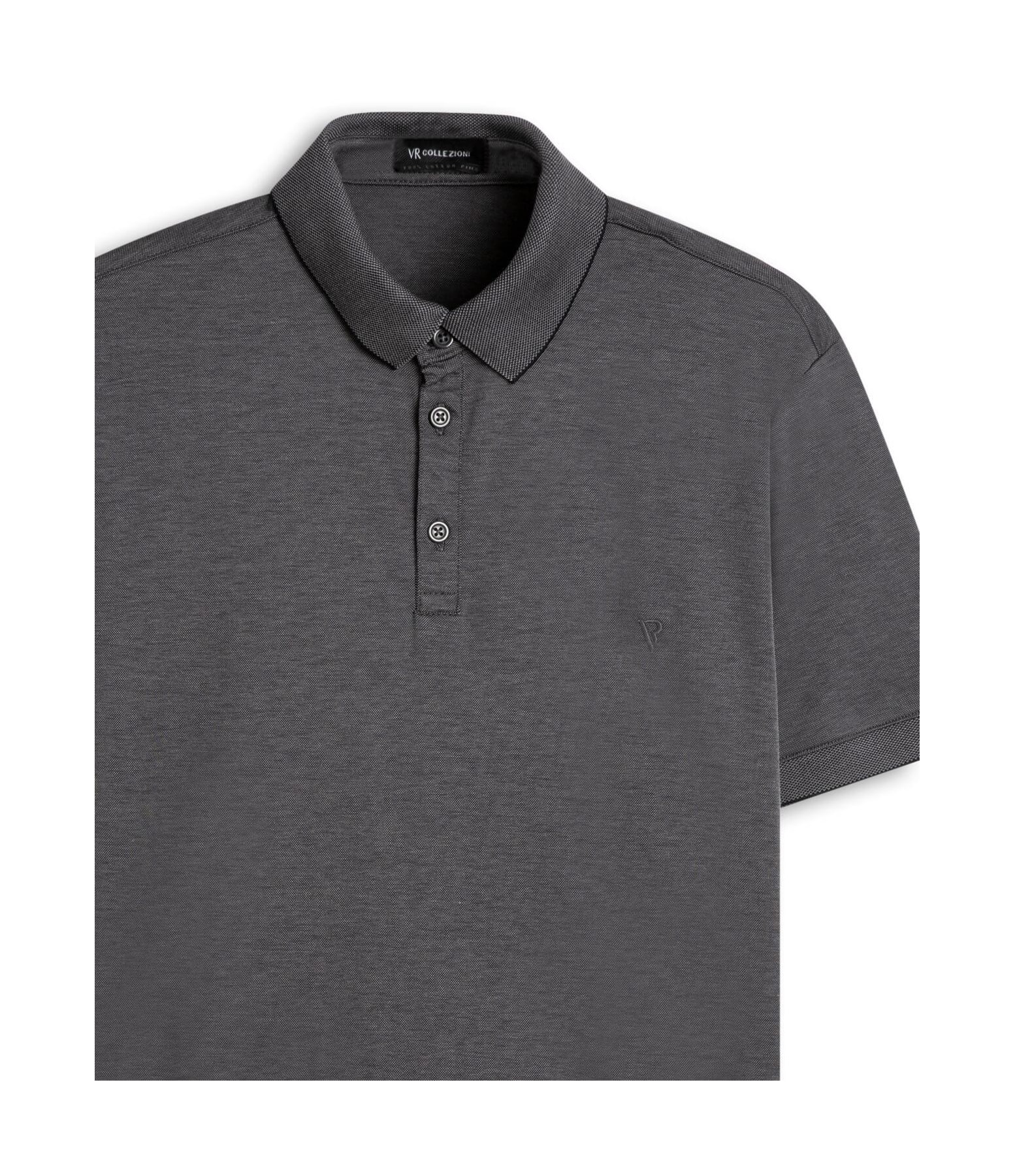 Polo Pima Interlock Cinza Chumbo