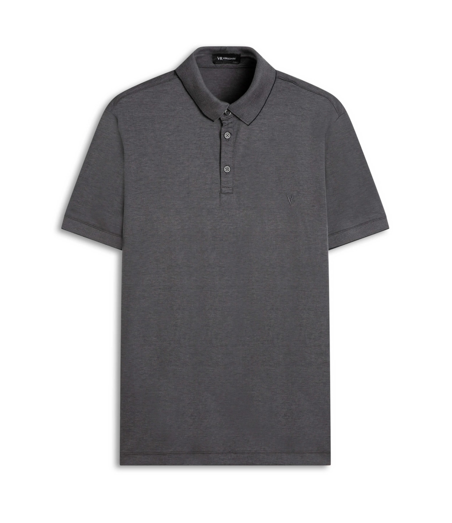Polo Pima Interlock Cinza Chumbo