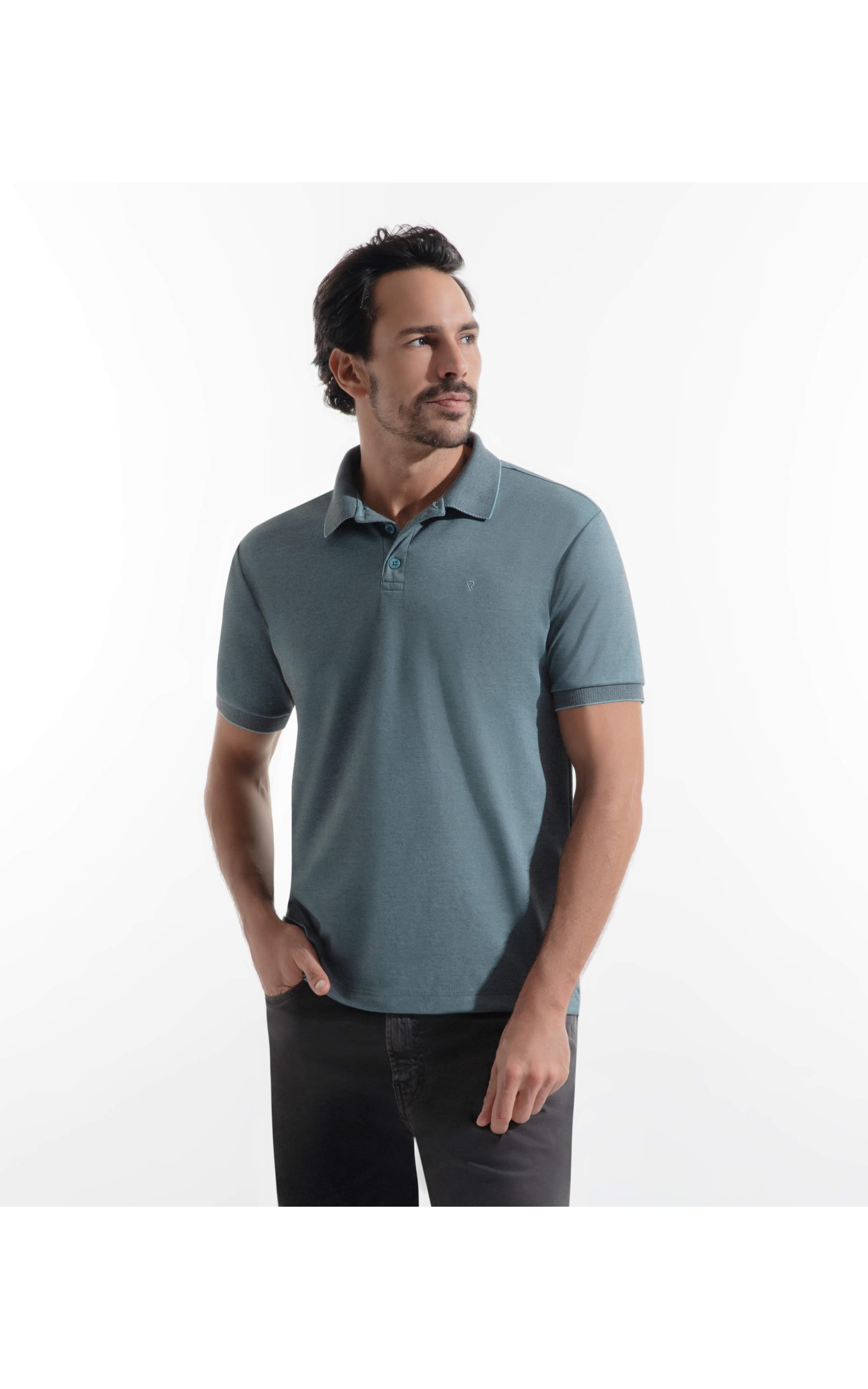 Polo Pima Interlock Verde Escuro