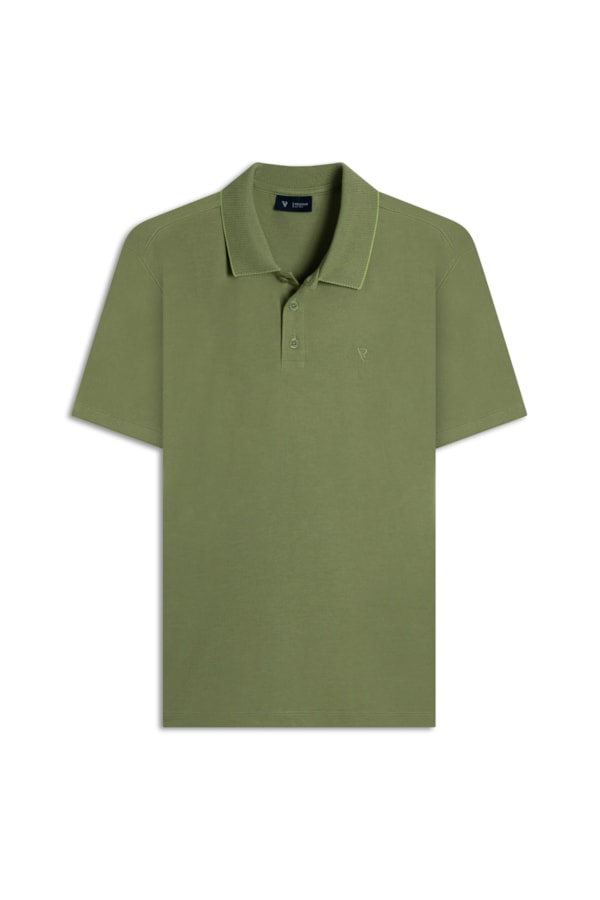 Polo Pima Interlock Verde Oliva