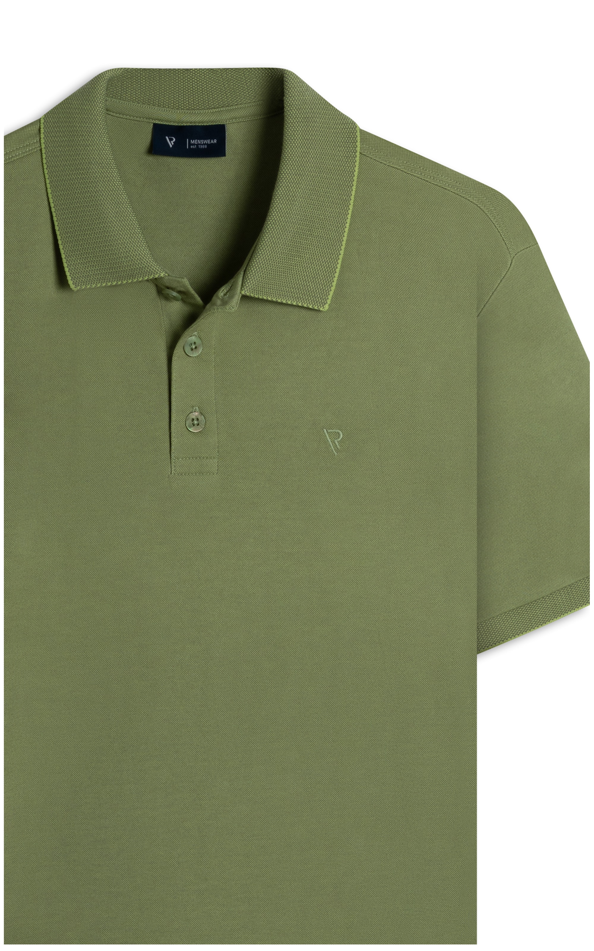 Polo Pima Interlock Verde Oliva
