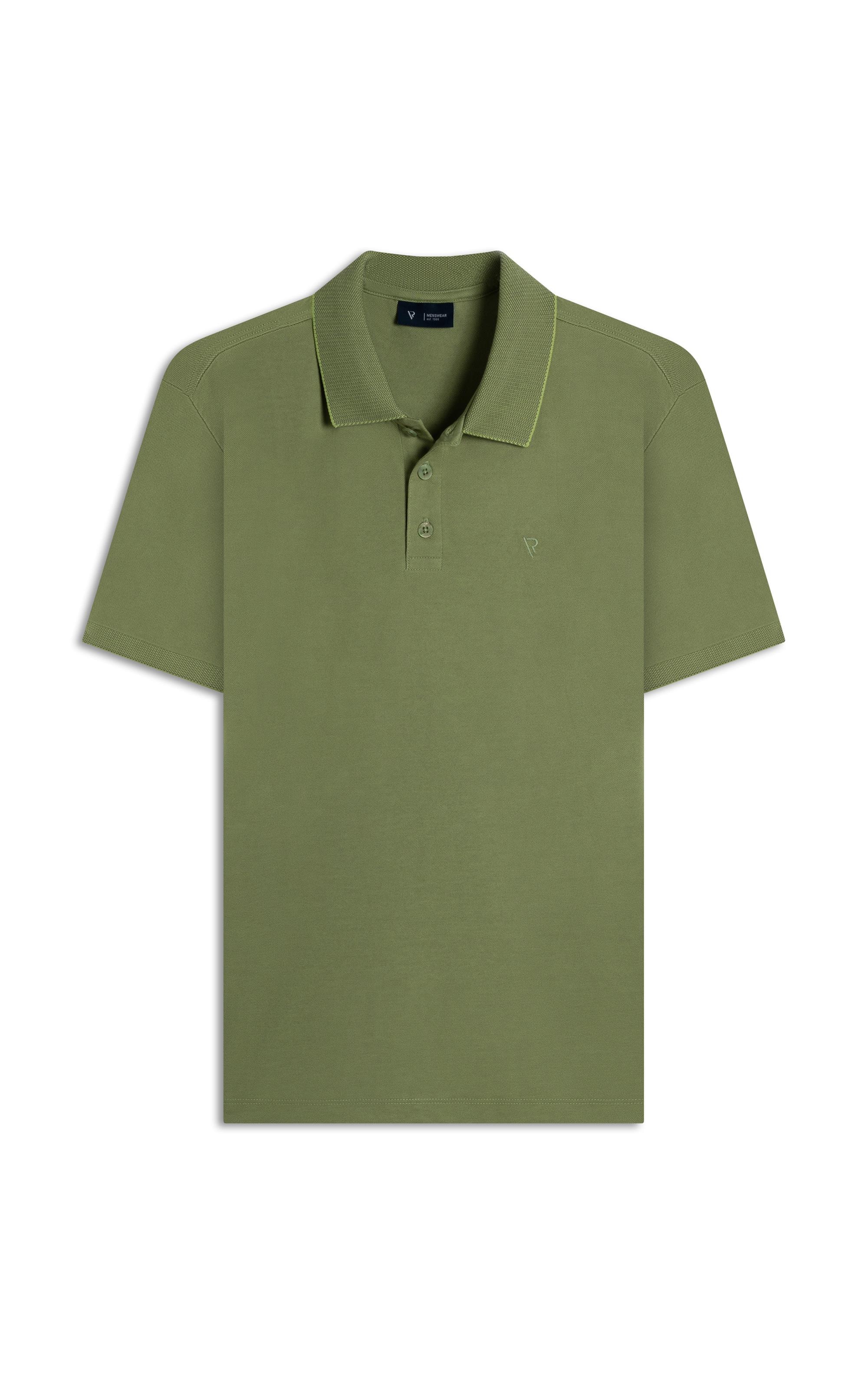 Polo Pima Interlock Verde Oliva