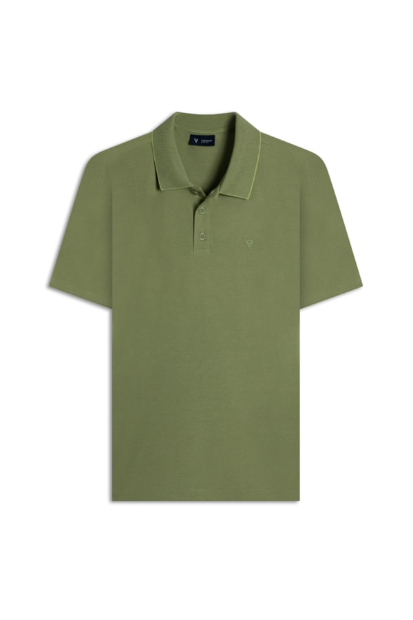 Polo Pima Interlock Verde Oliva